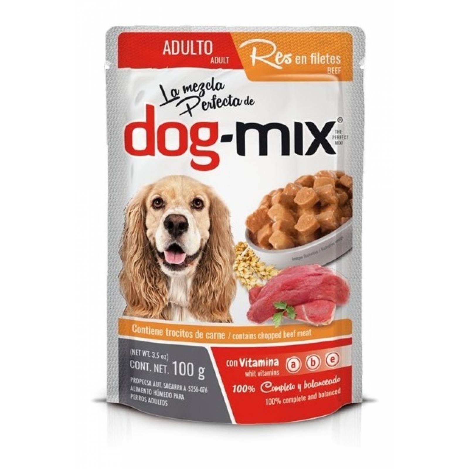 Dogmix Alimento Húmedo Adulto Res Filetes 10 Sobres