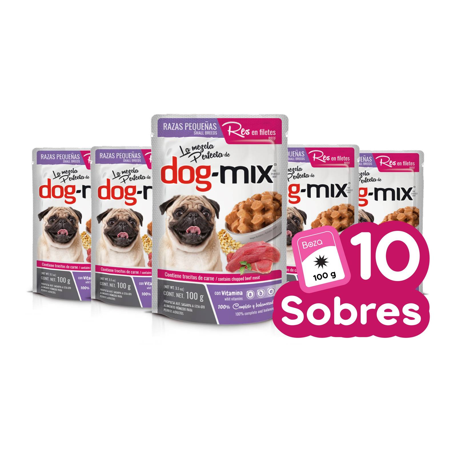 Dogmix Alimento Húmedo Razas Pequeñas Res Filetes 10 Sobres