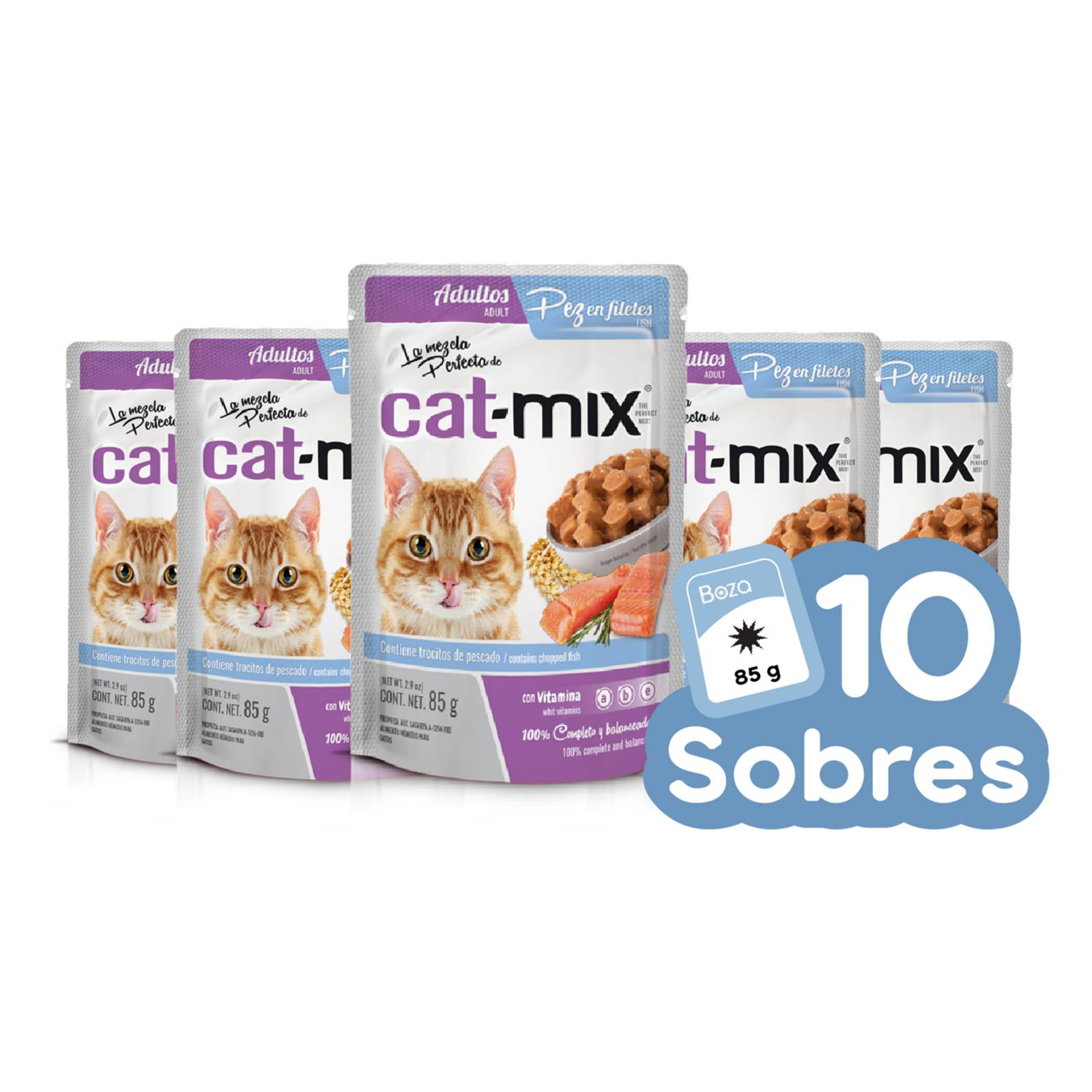 Catmix Alimento Húmedo Adulto Pescado Filetes 10 Sobres