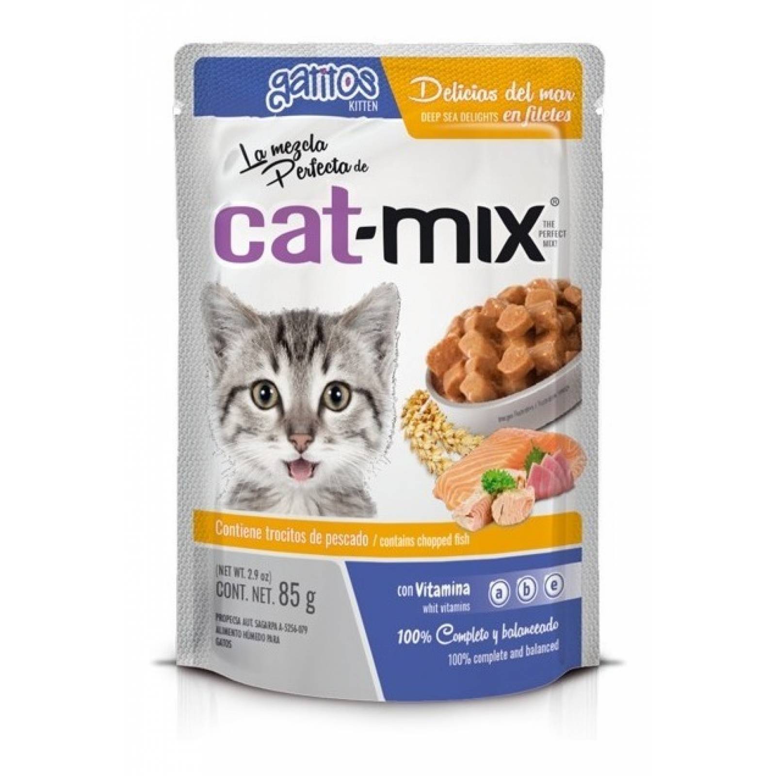 Catmix Alimento Húmedo Gatito Delicias Del Mar 10 Sobres