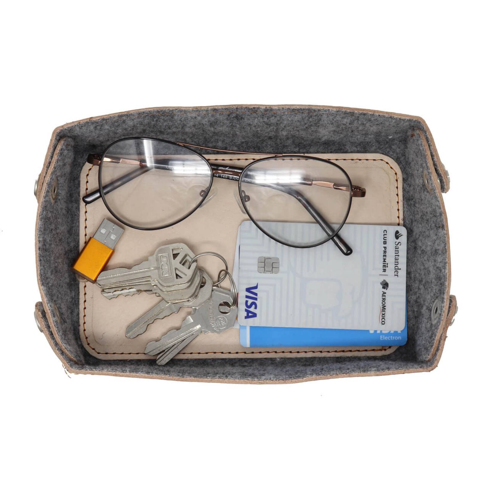 Tira bolsillos mediano color Natural