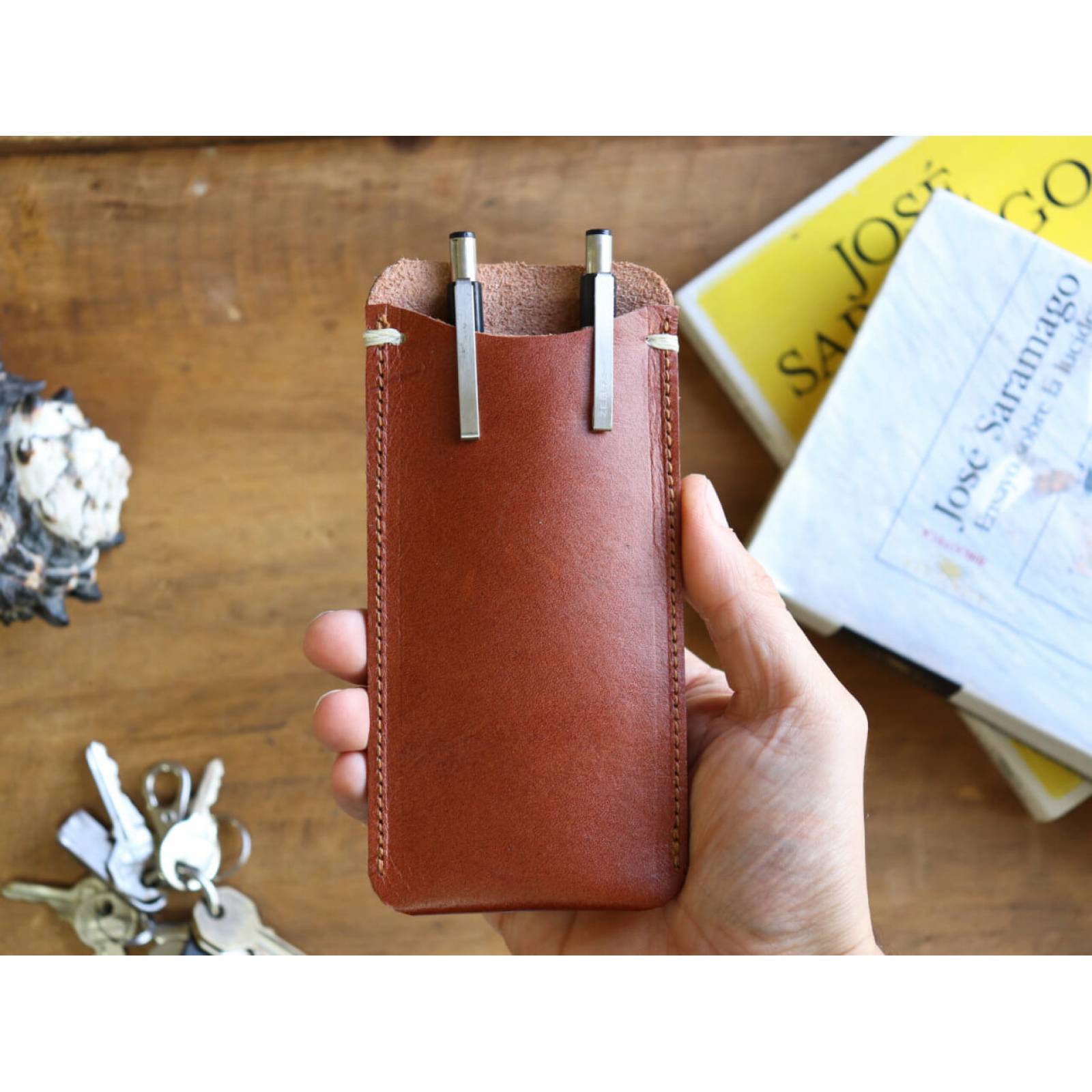 Portalapices - boligrafos sencillo color Café