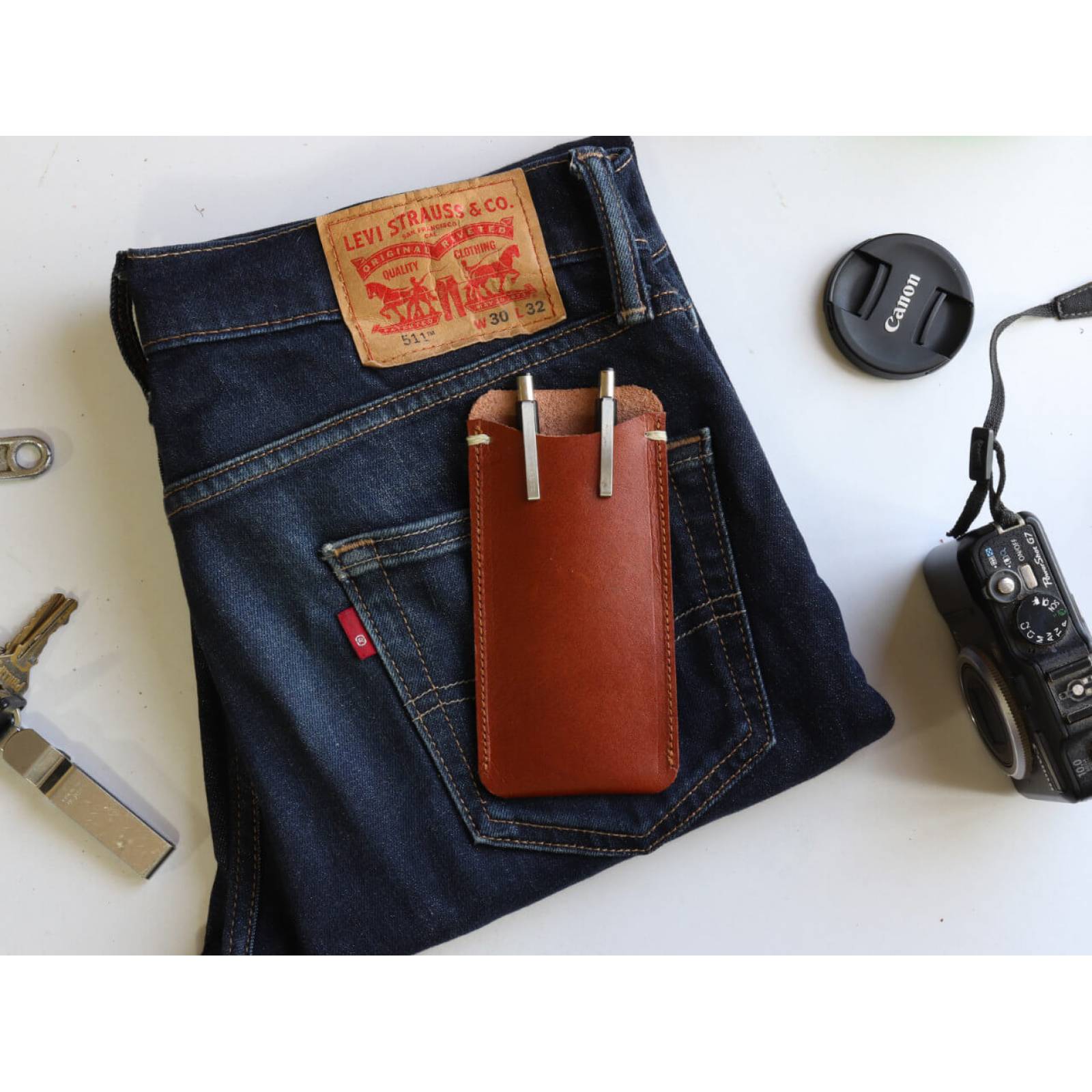 Portalapices - boligrafos sencillo color Café