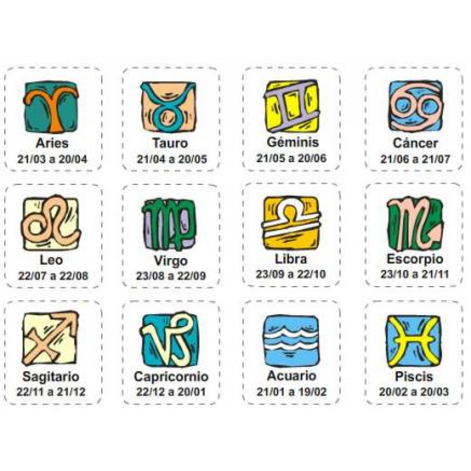 Llaveros con signo del zodiaco - Varios colores