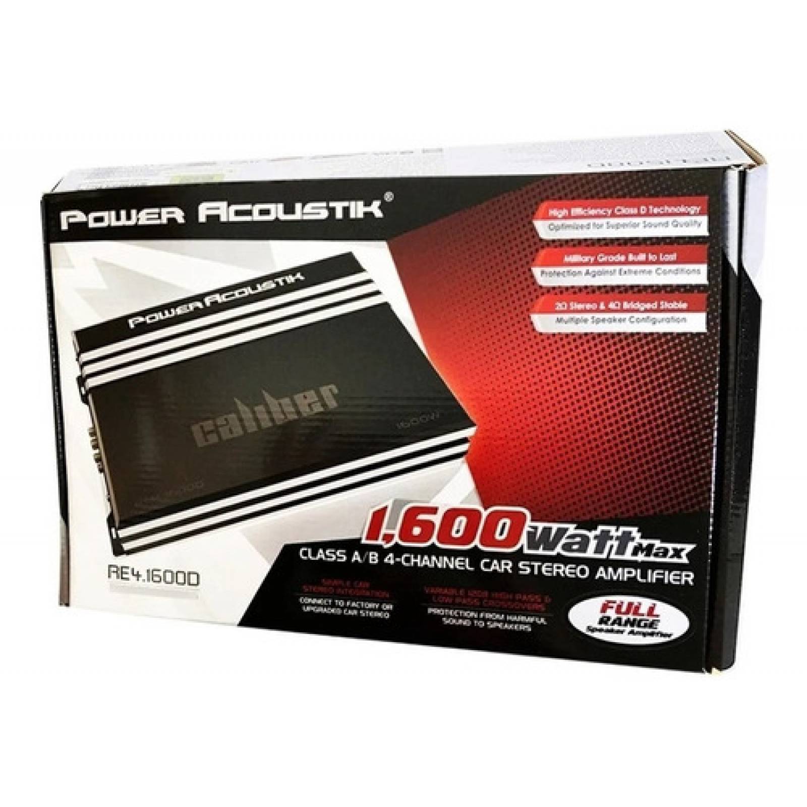 Amplificador 4 Canales Power Acoustik Re4 1600d 400w Rms