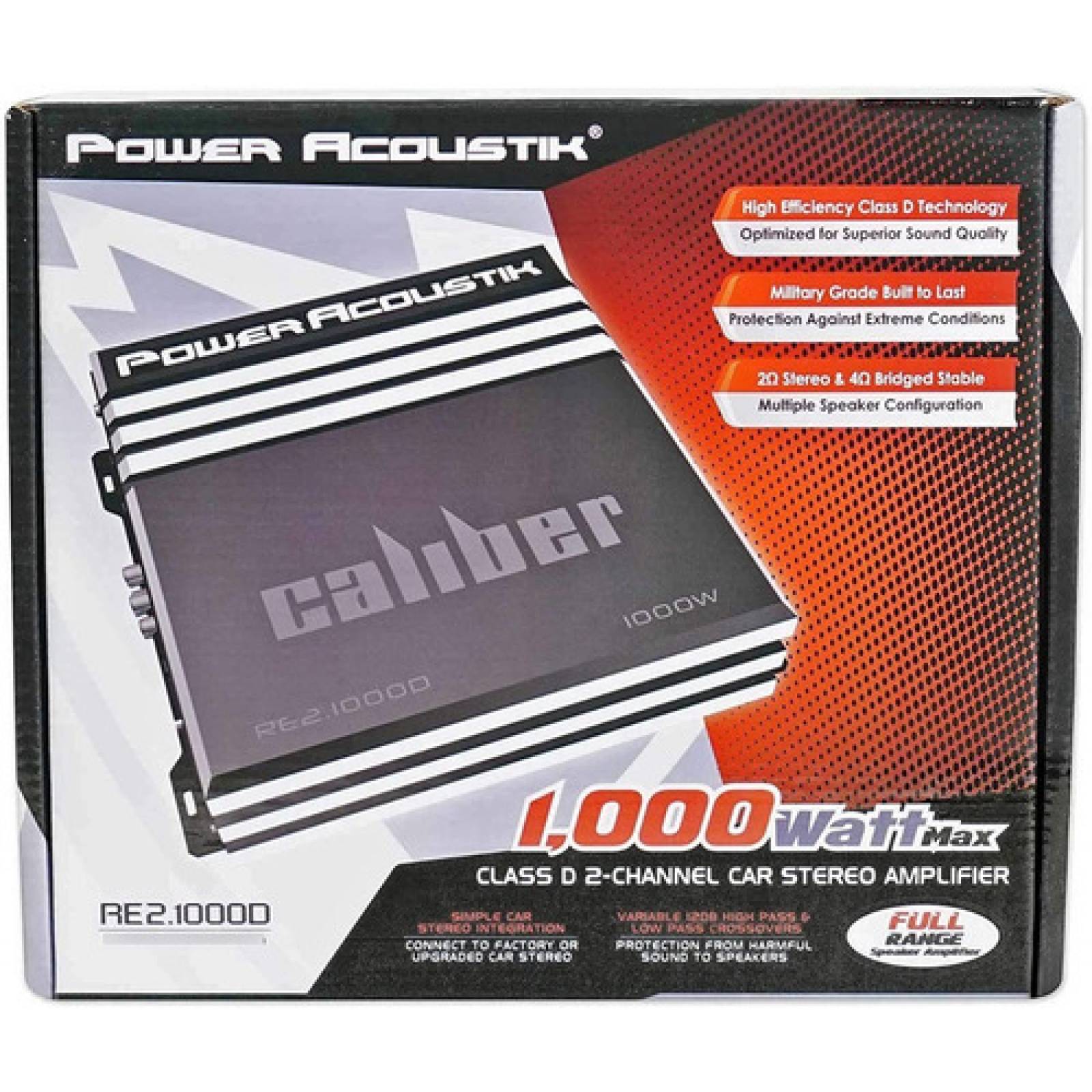 Amplificador Power Acoustik Re2 1000d 2 Ch Clase D 1000w Max