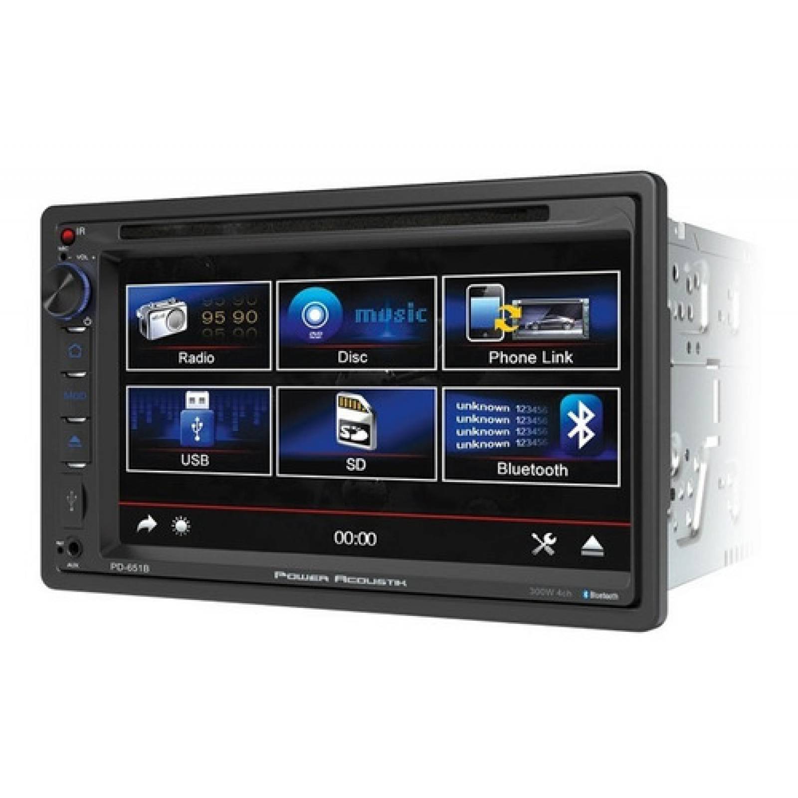 Autoestereo Power Acoustik Doble Din Pd 651b Dvd Cd Am fm