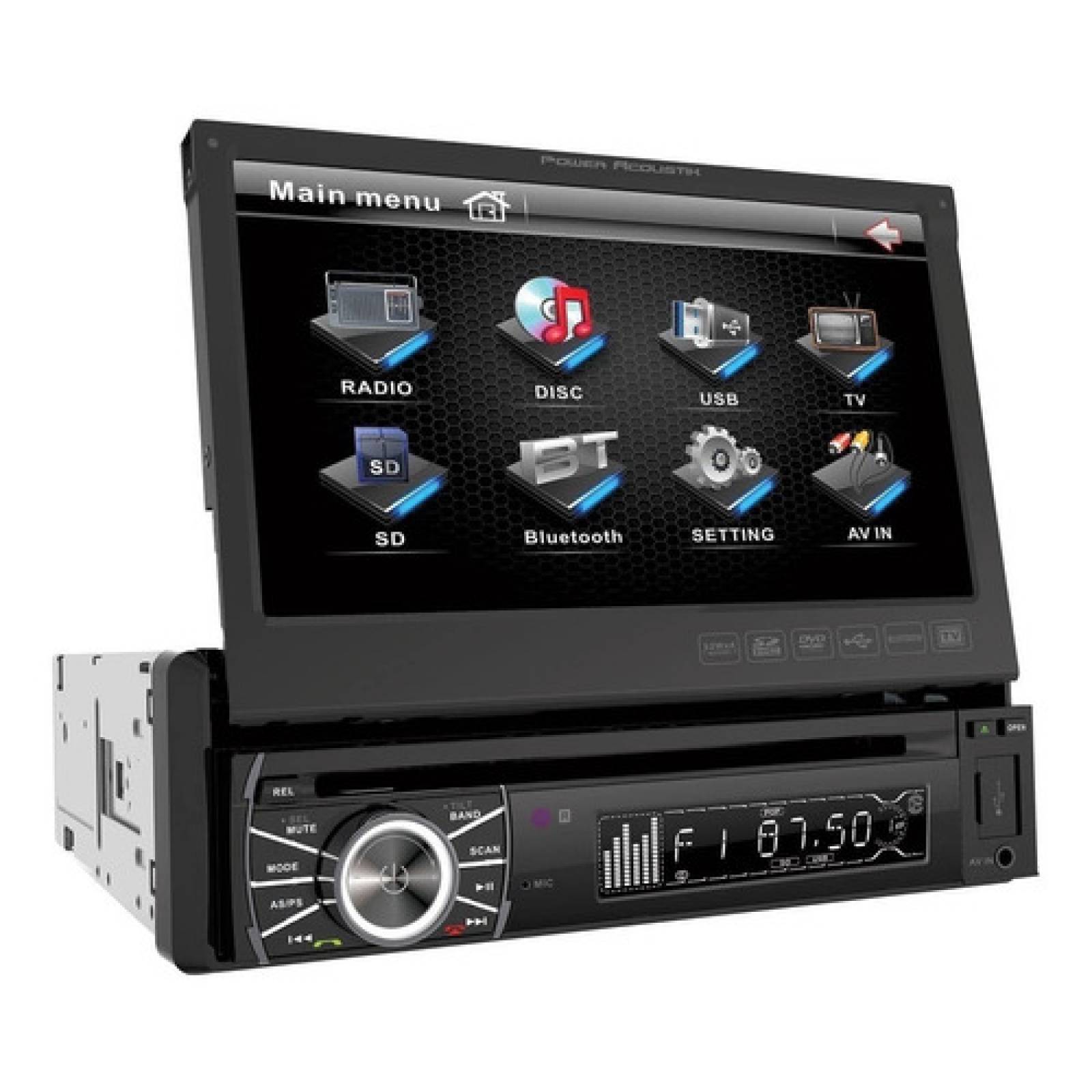 Autoestereo Power Acoustik Ptid 8920b 1 Din Dvd Bluetooth
