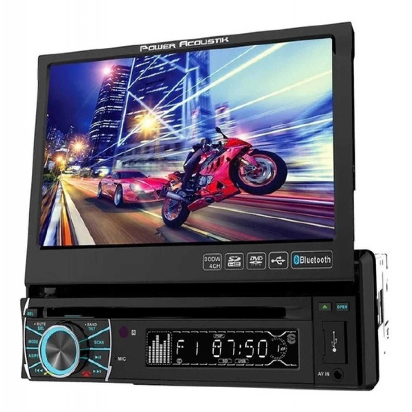 Autoestereo Power Acoustik Ptid 8920b 1 Din Dvd Bluetooth