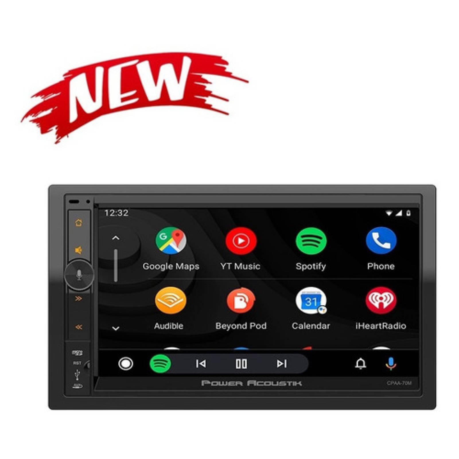 Pantalla Doble Din 7puLG Power Acoustik Cpaa 70m Carplay Bt 