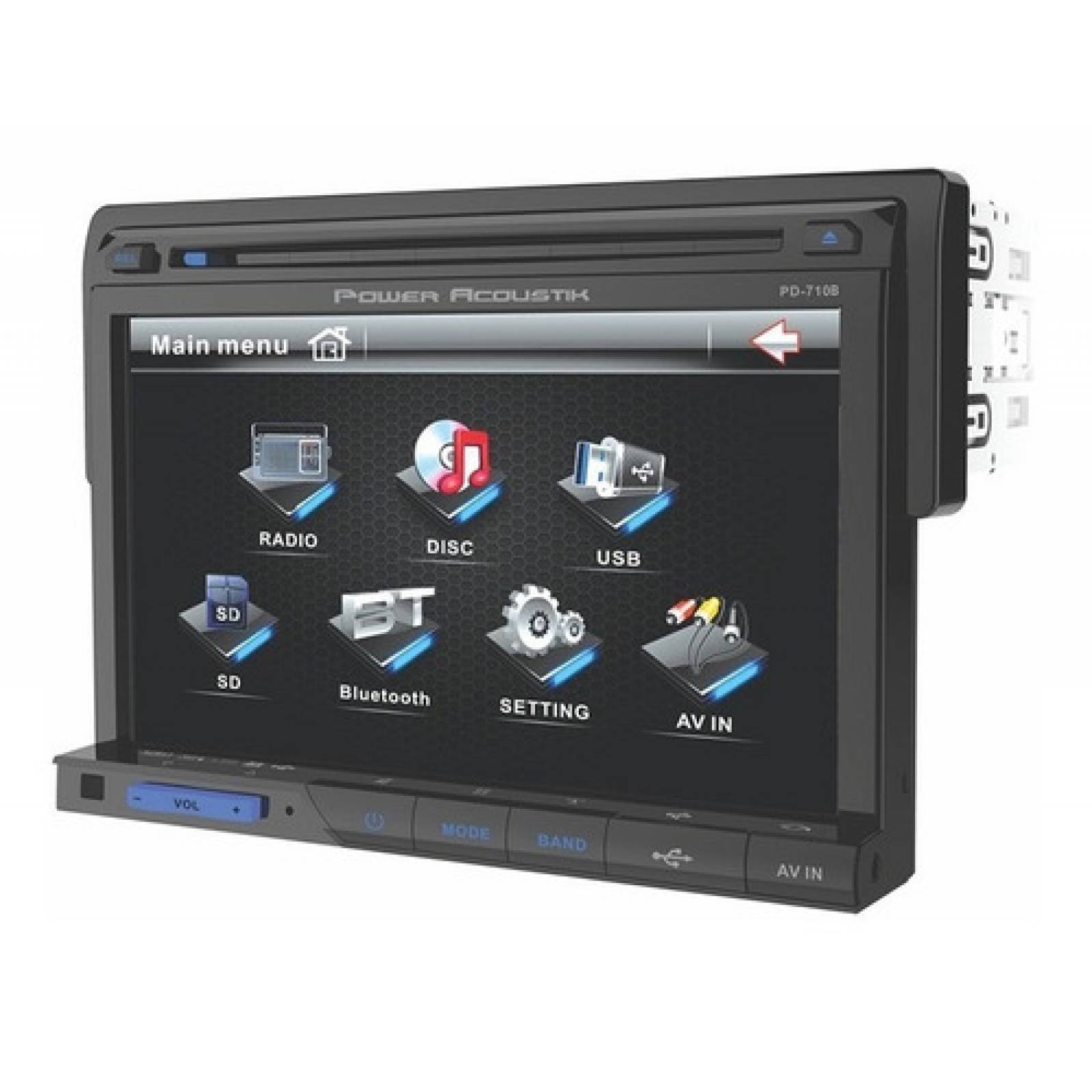 Power Acoustik Pd 710b Din Simple Multimedia Fuente Con Bt