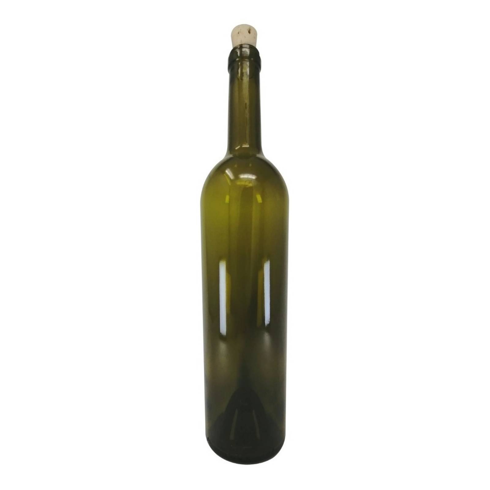 Botella De Vidrio Verde Con Corcho 750 Ml ( 1 Pieza )
