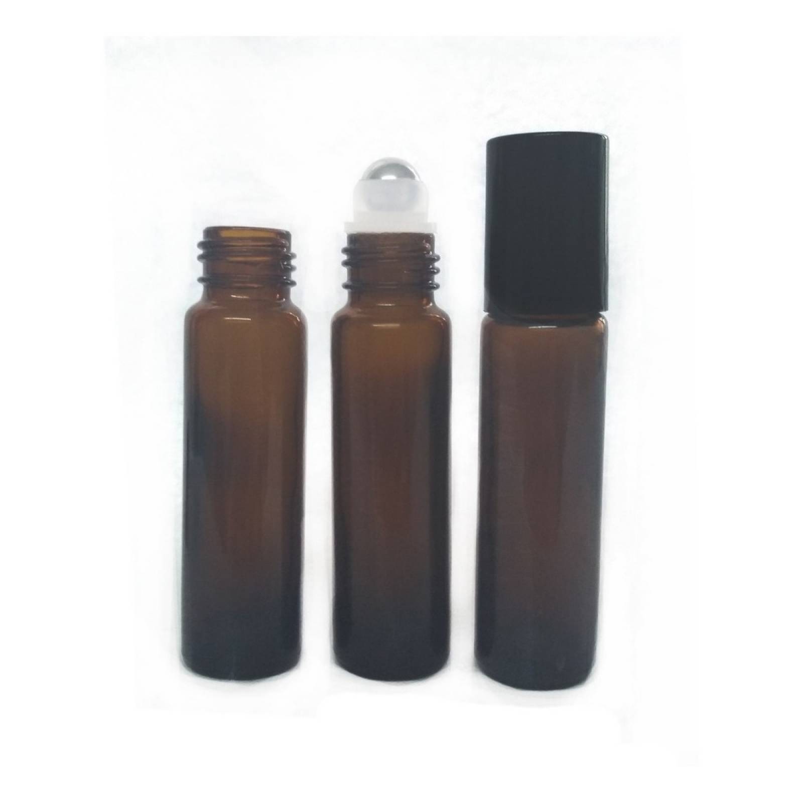 Frasco Envase Vidrio Roll On Tapa Negra 10 Ml 10 Pz