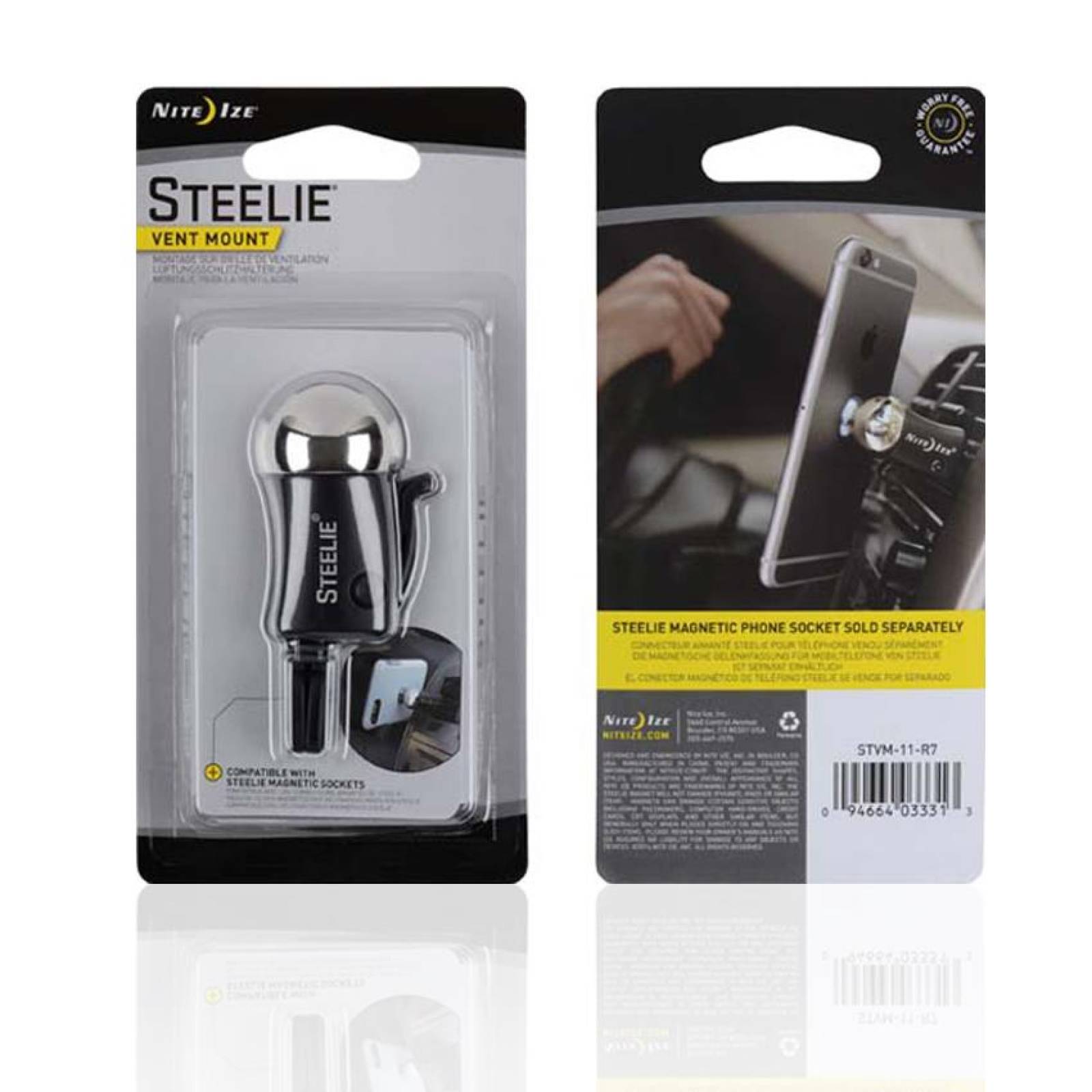 NITE IZE NIT-009-007 Steelie Soporte para Rejilla de ventilación de Coche por Steelie mfrpartno stvm 