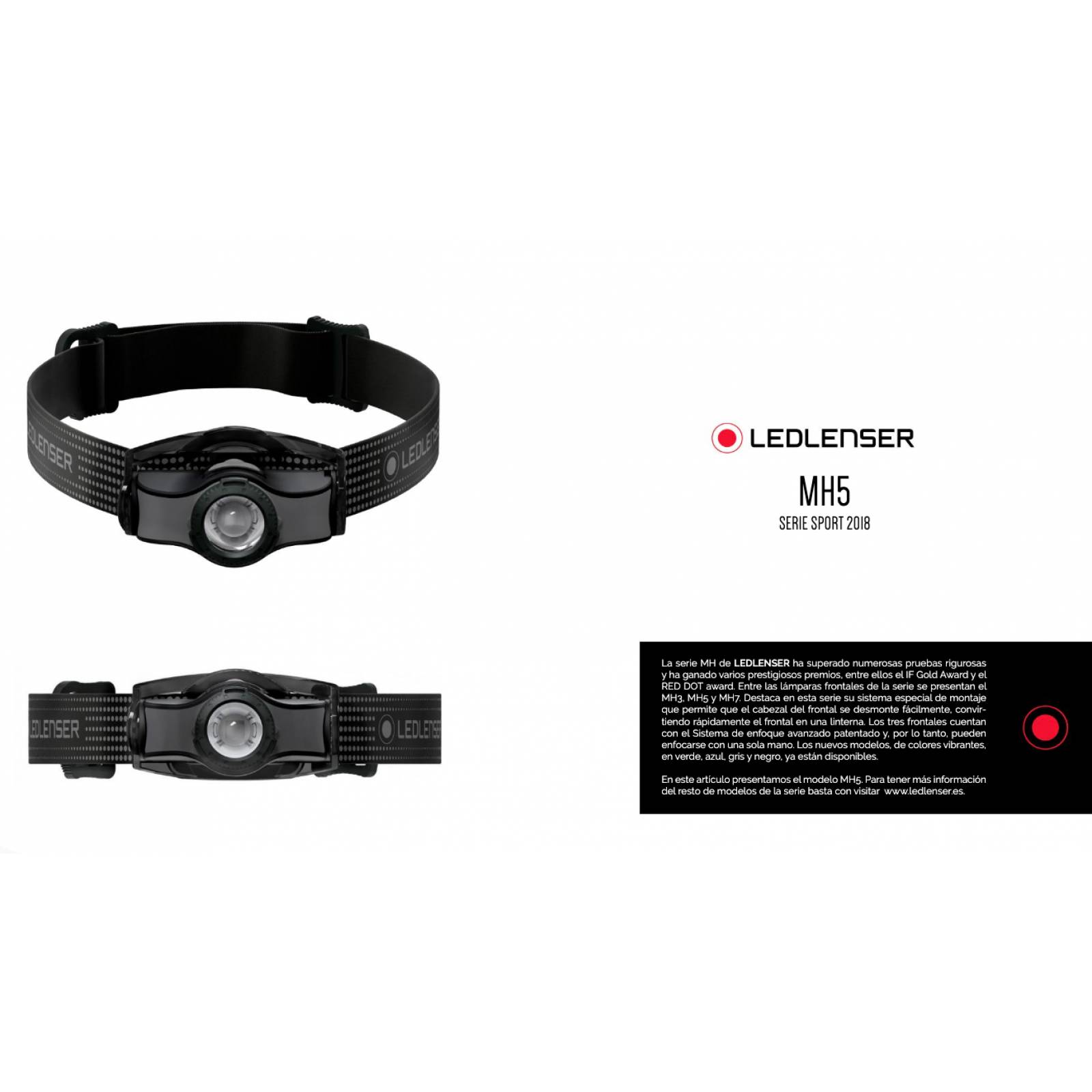 LEDLENSER LED-002-026 LINTERNA DE CABEZA RECARGABLE TIPO MINERO MH5 400 LUMENS 180 METROS 