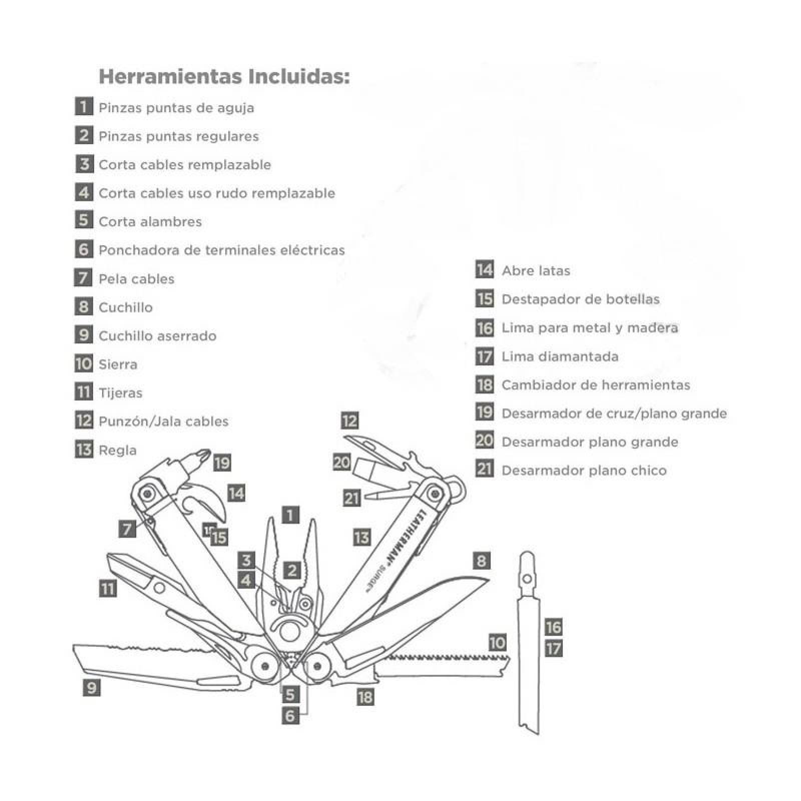 LEATHERMAN LEA-005-032 Multiherramienta SURGE negra 