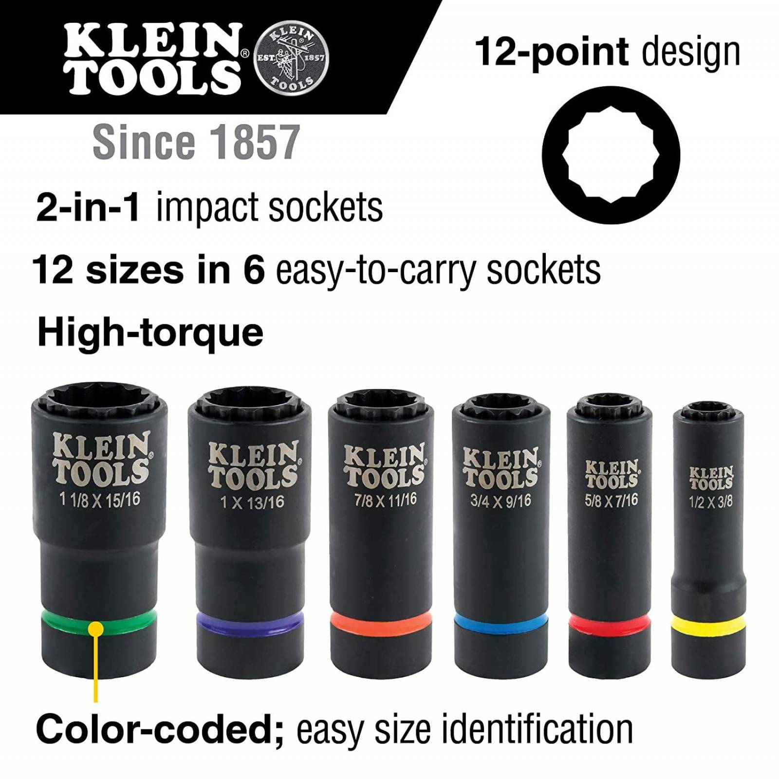 Klein Tools 66010 Jgo 6 dados de impacto 2 en 1 