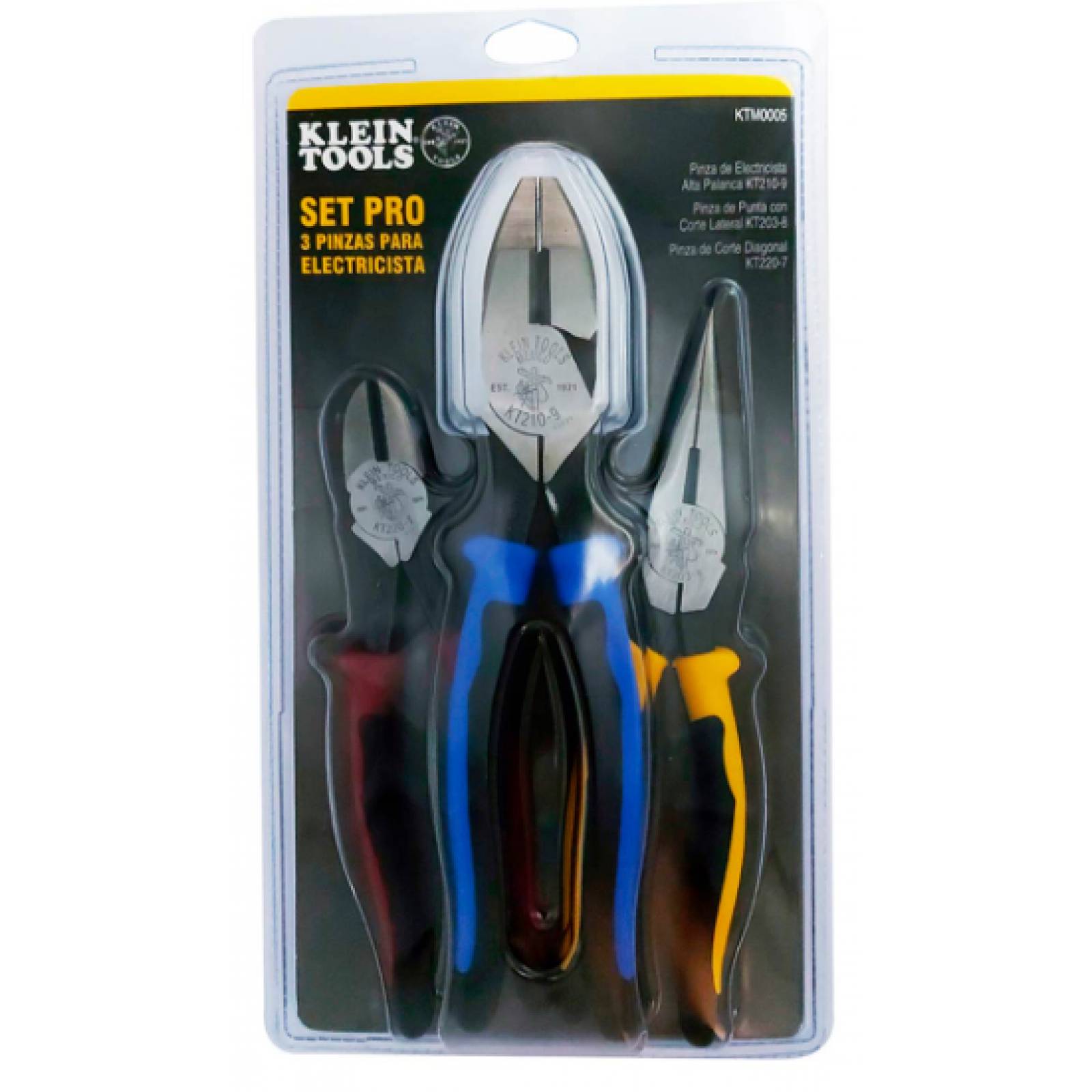 KLEIN TOOLS KTM0005 SET PRO DE 3 PINZAS PARA ELECTRICISTA 