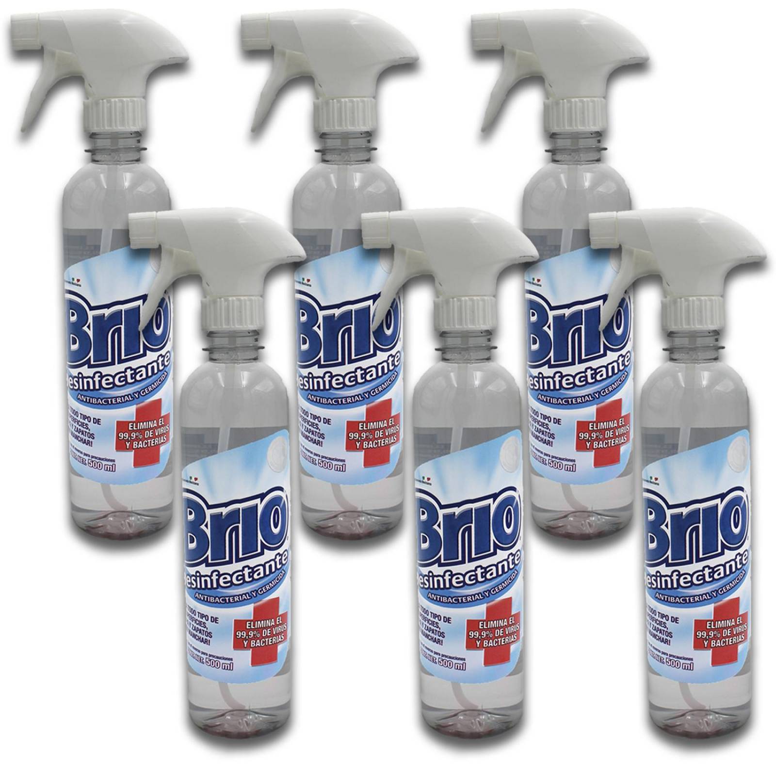 6Pk - Brio Sanitizante Antibacterial 500Ml Aspersor 