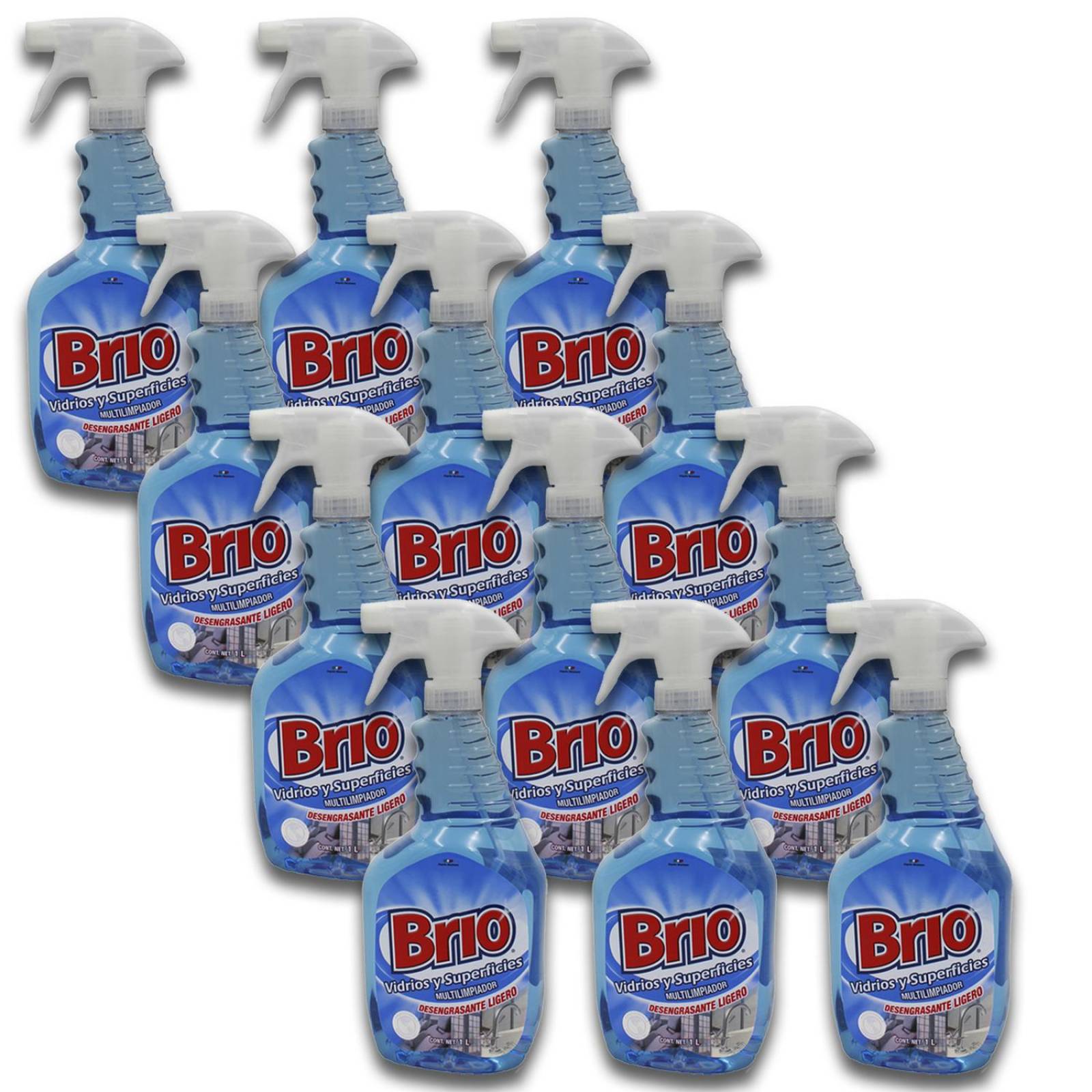 12Pk - Brio Vidrios Y Superficies 1Lt 