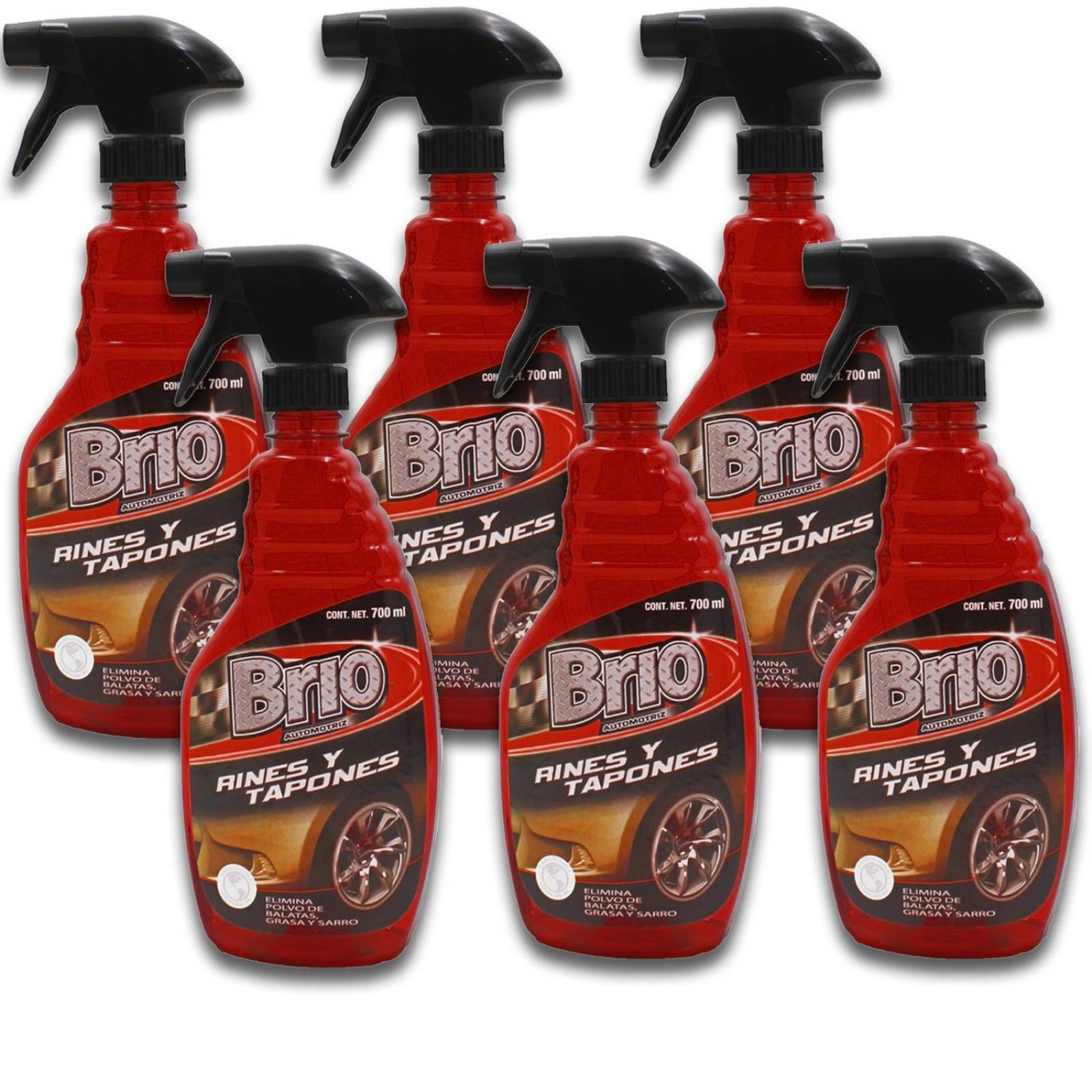 6Pk - Brio Limpia Rines Y Tapones 700Ml 