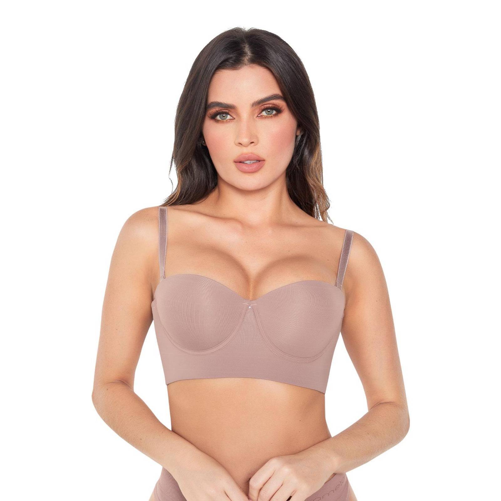 Brasier Strapless Espalda Ancha con Copa Prehormada Mujer 