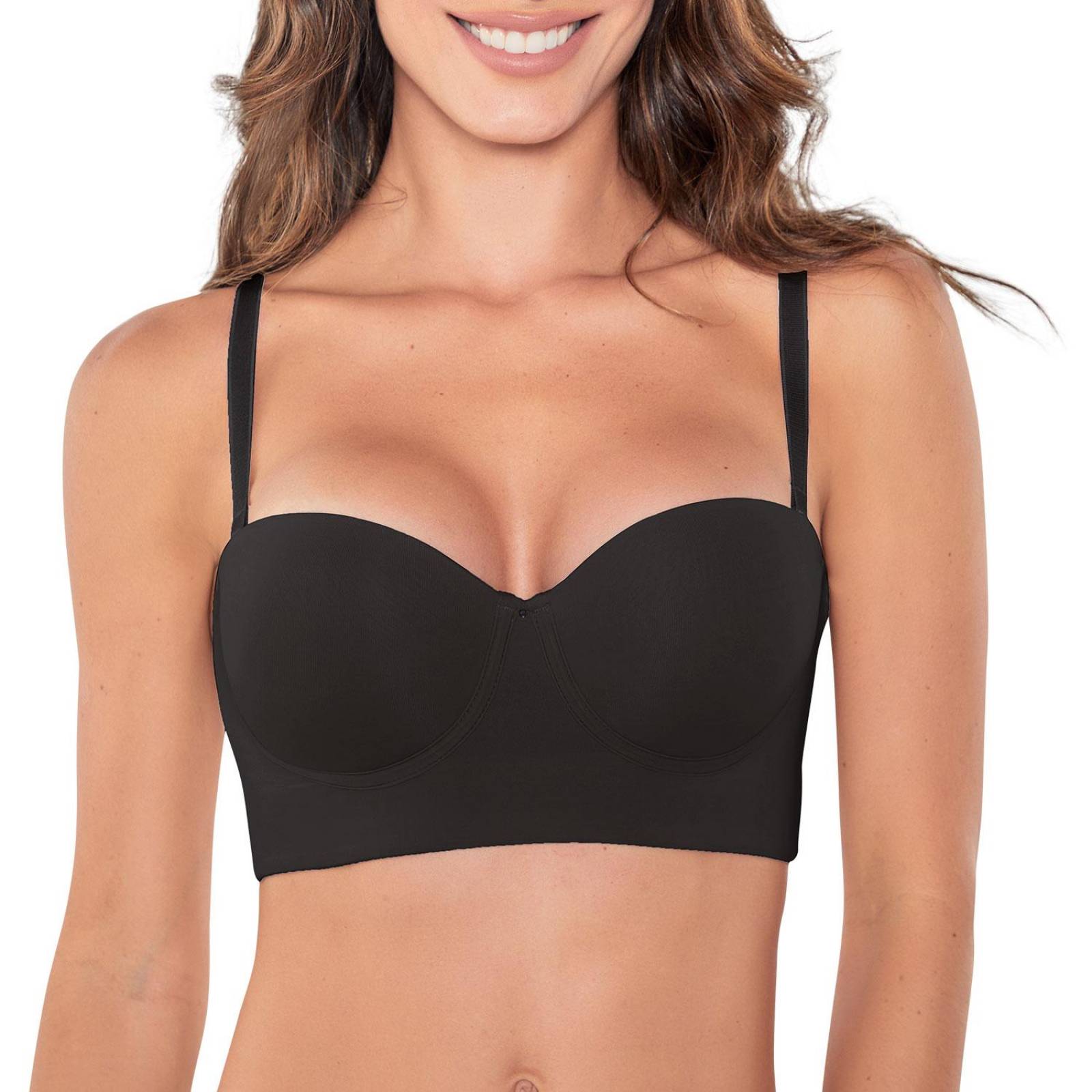 Brasier Strapless Espalda Ancha con Copa Prehormada Mujer