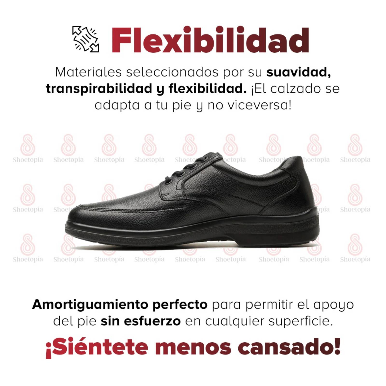 Zapato Flexi Hombre Casual Piel Graneada Y Pespuntes-91607