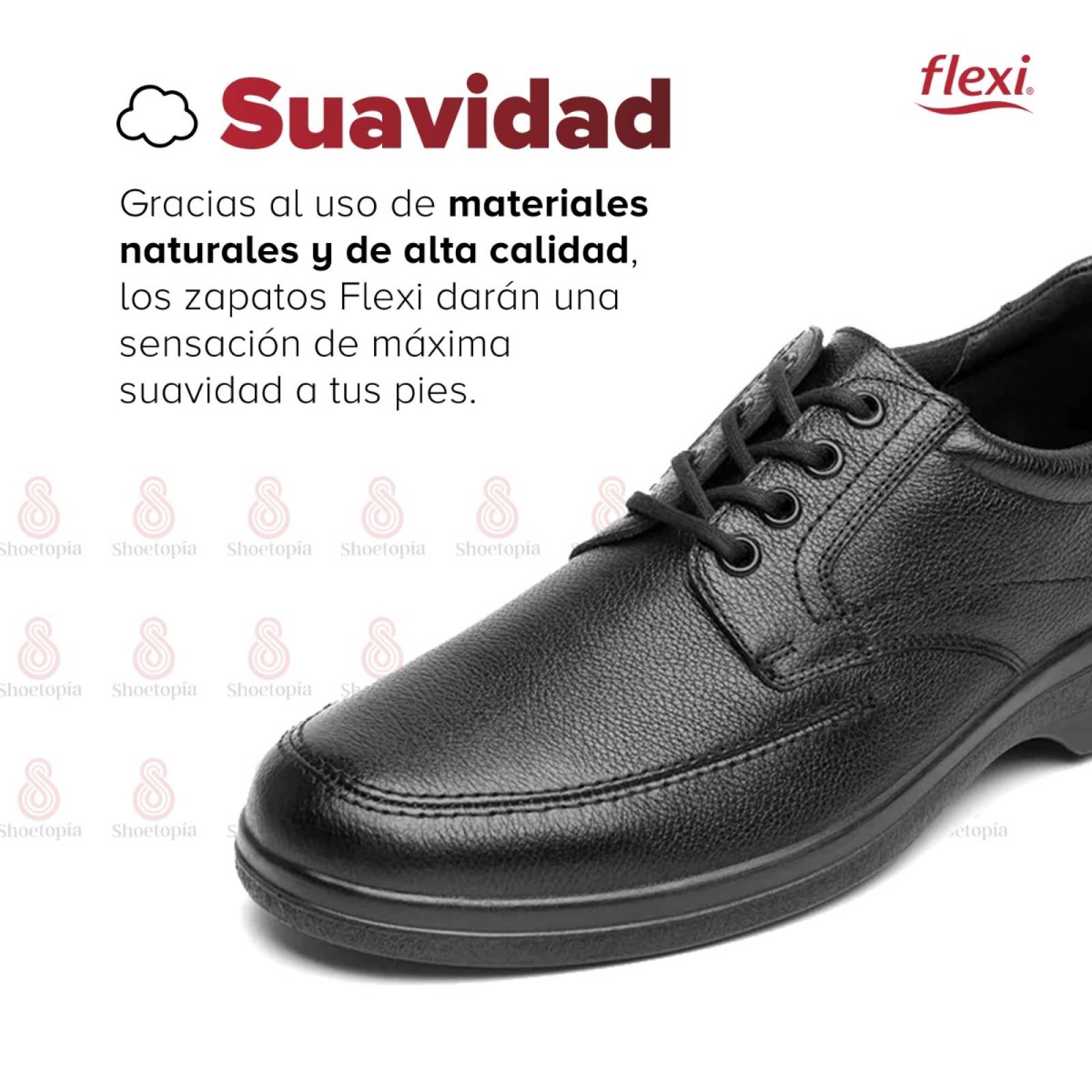Zapato Flexi Hombre Casual Piel Graneada Y Pespuntes-91607