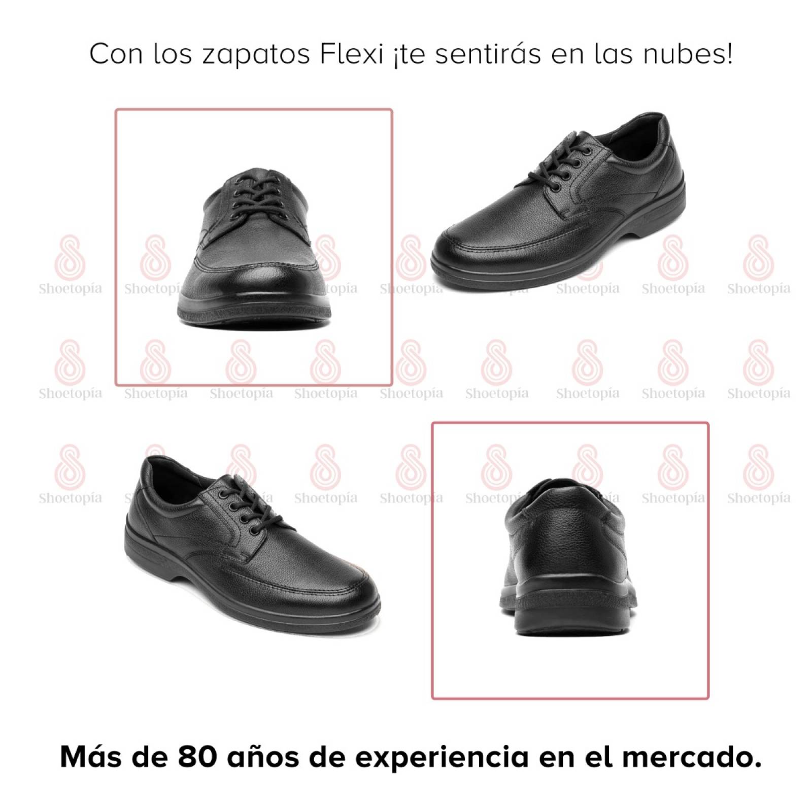 Zapato Flexi Hombre Casual Piel Graneada Y Pespuntes-91607