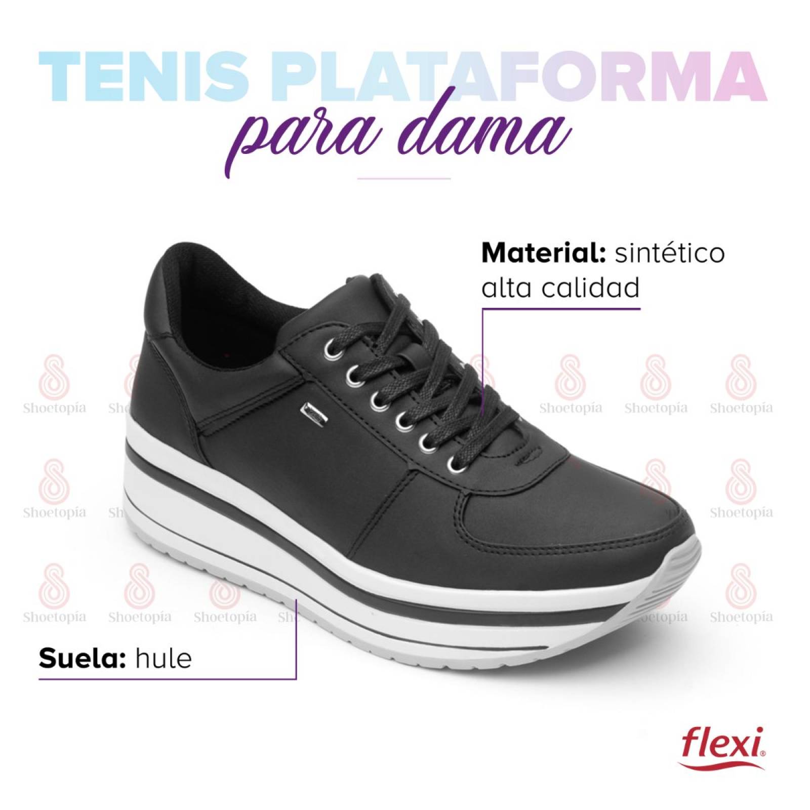 Tenis Flexi Mujer Urbano Plataforma Suela Bicolor - 101001