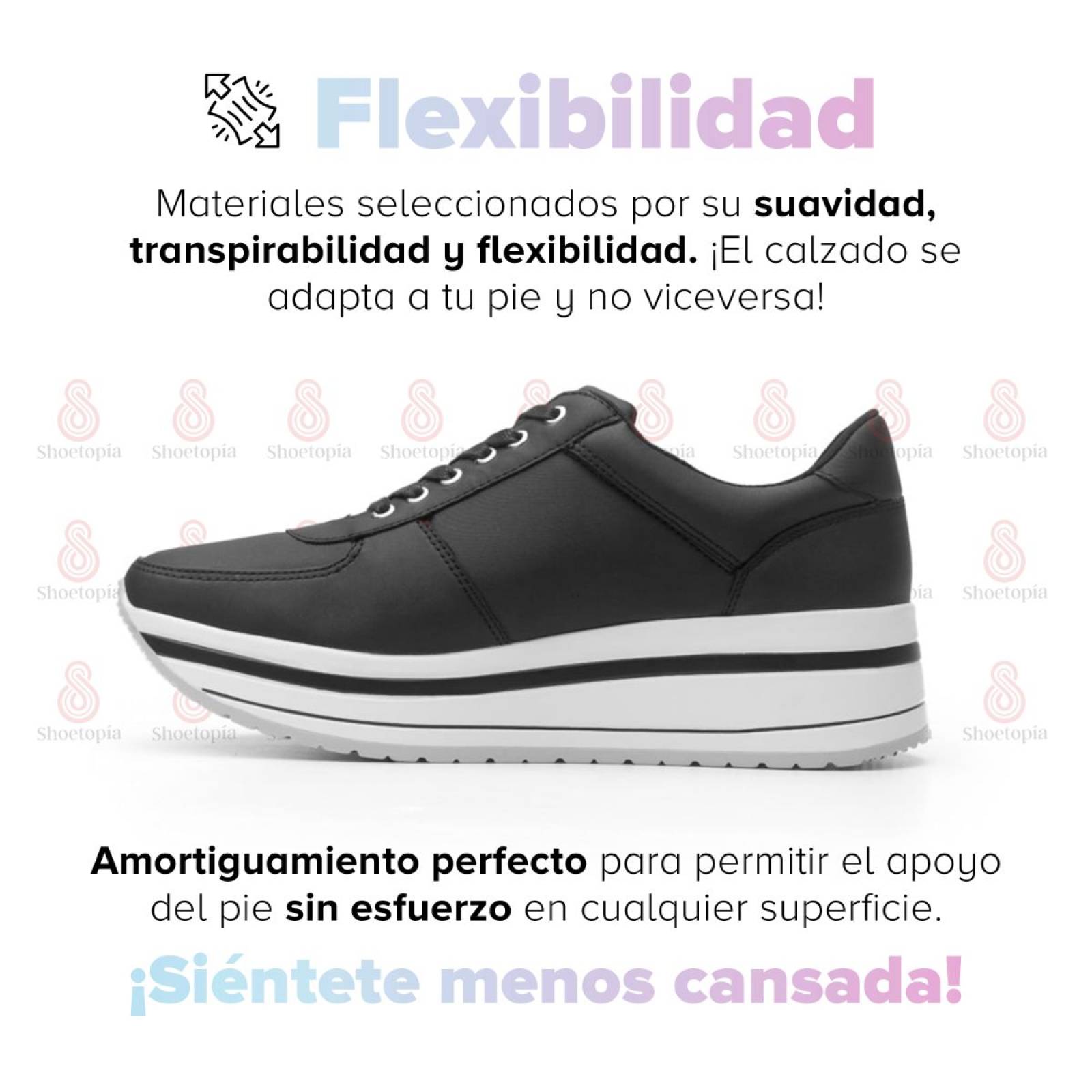 Tenis Flexi Mujer Urbano Plataforma Suela Bicolor - 101001