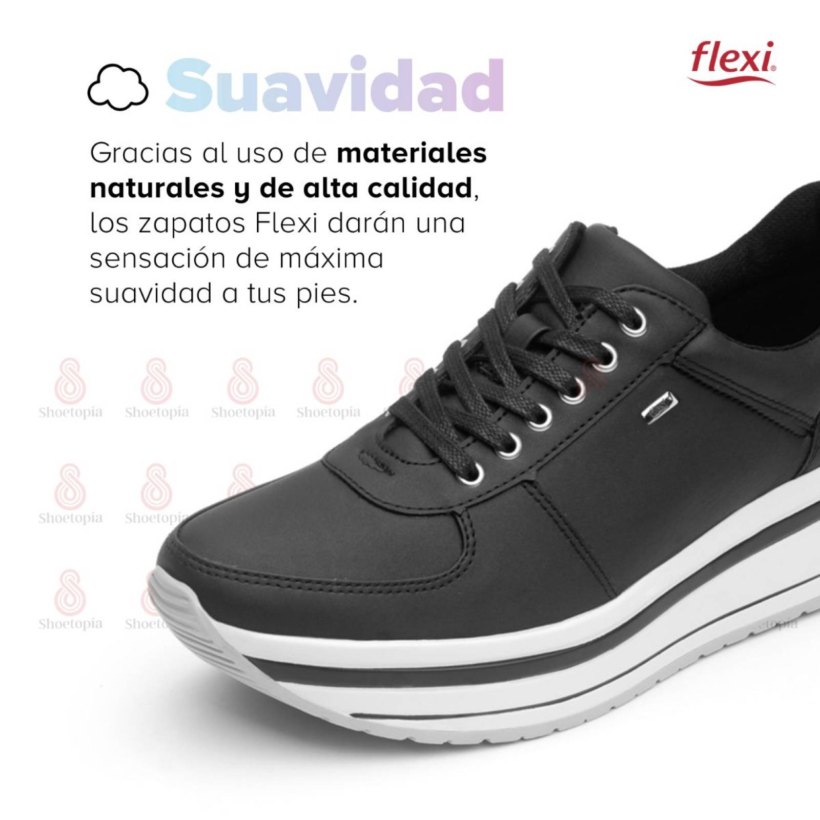 Tenis Flexi Mujer Urbano Plataforma Suela Bicolor - 101001