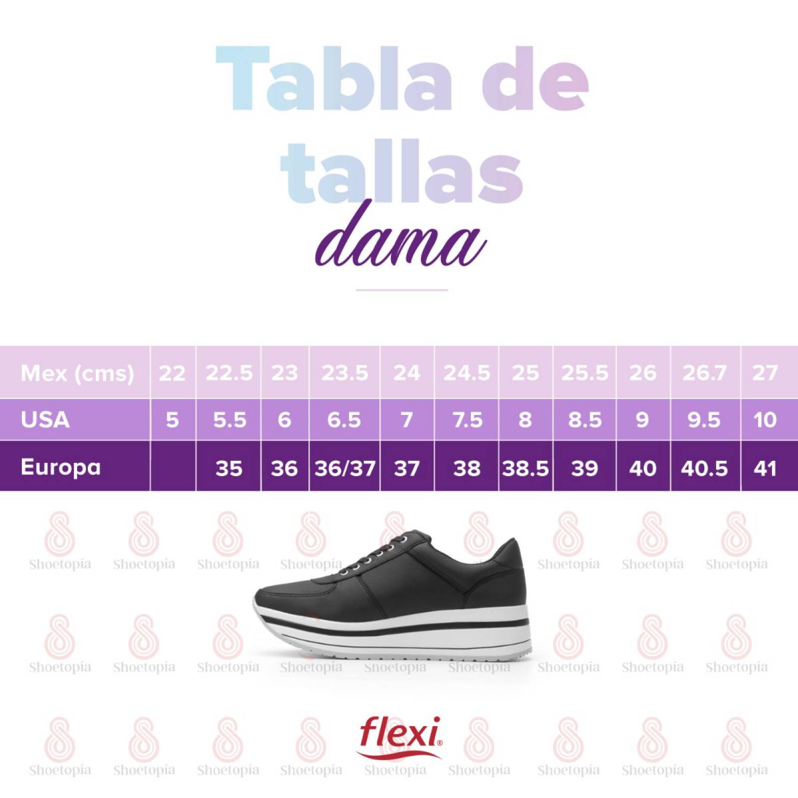 Tenis Flexi Mujer Urbano Plataforma Suela Bicolor - 101001