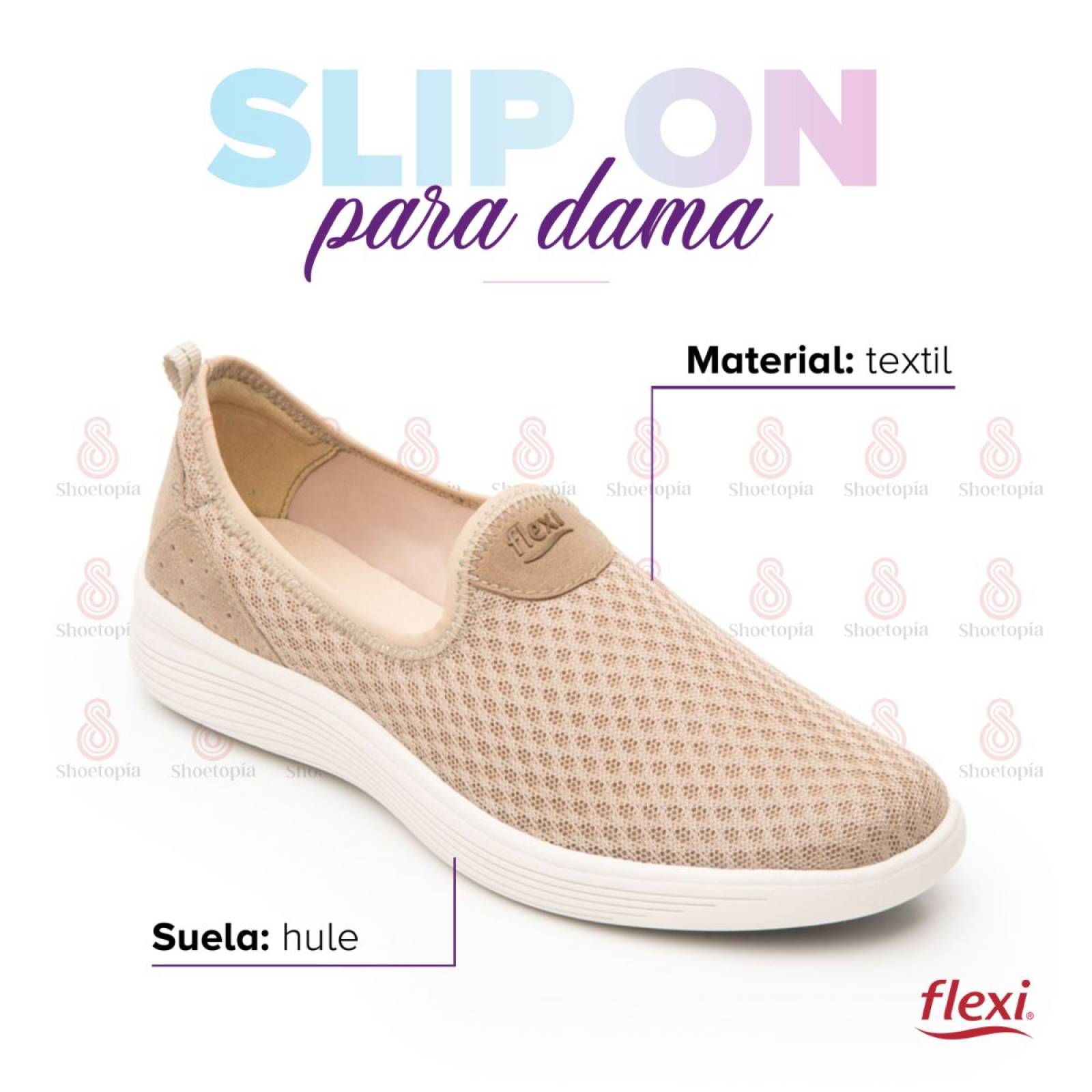 Tenis Mujer Flexi Slip-On con Suela Extra Ligera - 104901