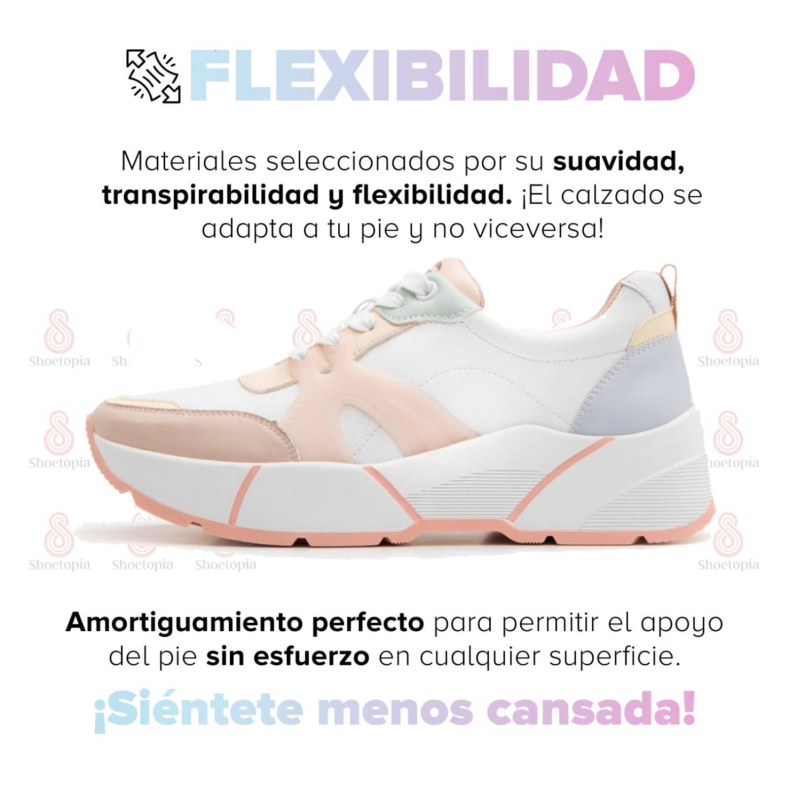 Tenis Plataforma Mujer Flexi Urbano Multicolor - 116401