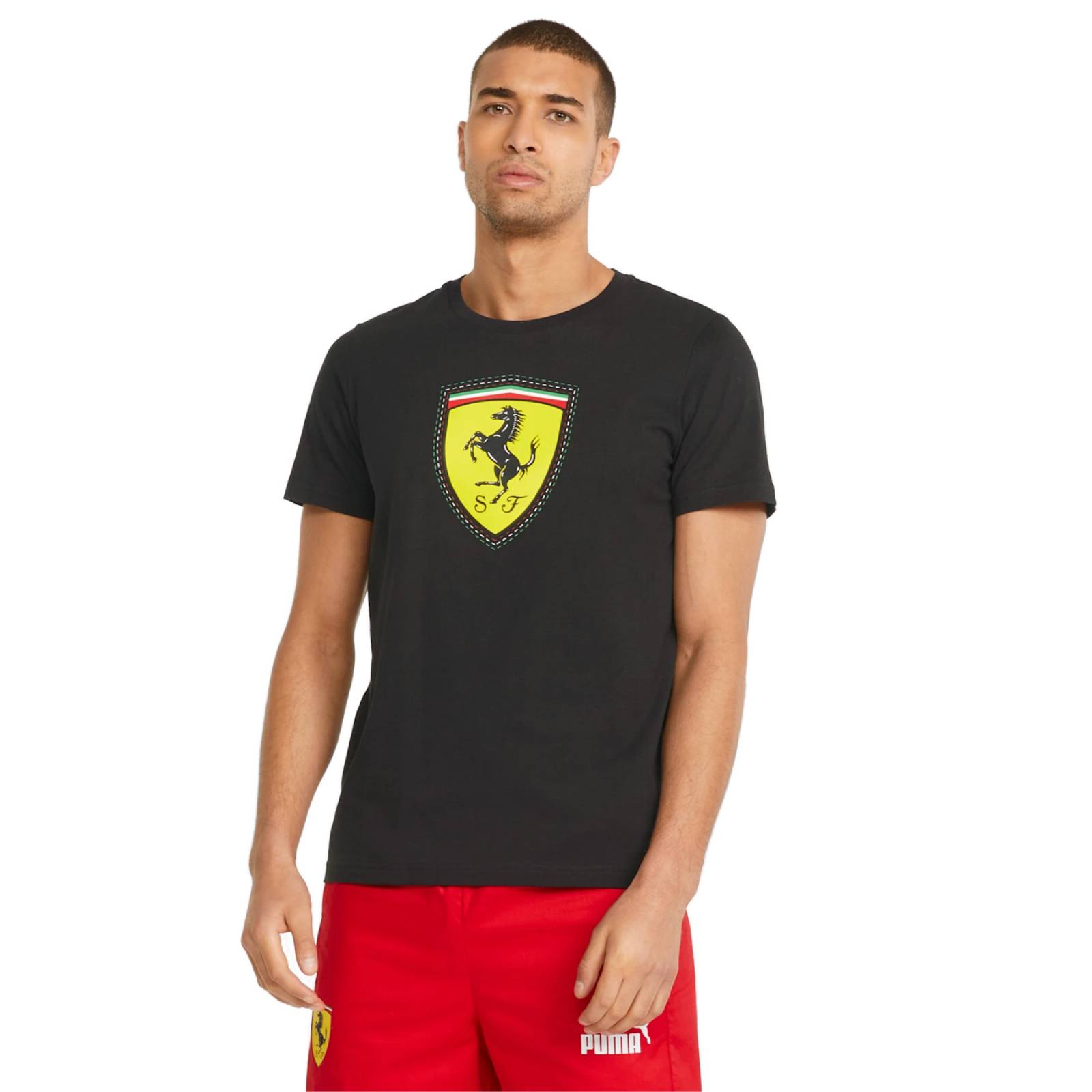 Playera Puma Hombre Negro Ferrari Colored Big Shield Tee 53375301