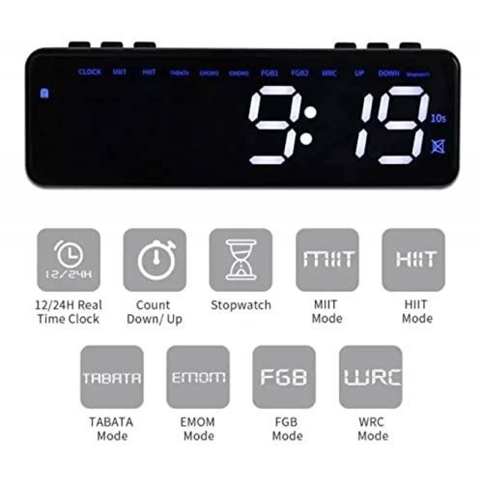  RVT Sports Mini Timer Cronómetro Digital, Reloj De Pared para Crossfit 