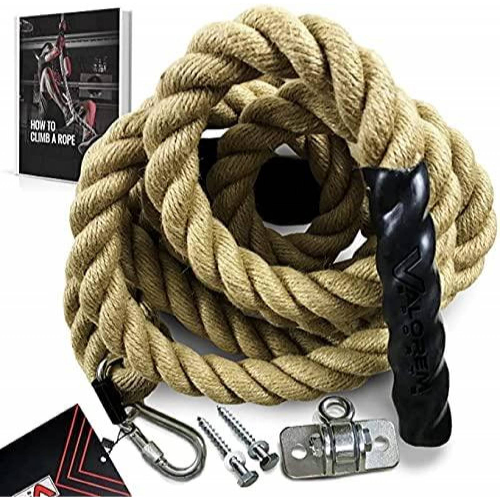  RVT Sports Cuerda De Ascenso Manila 1.5" X 4 MTS, Climbing Rope Crossfit 