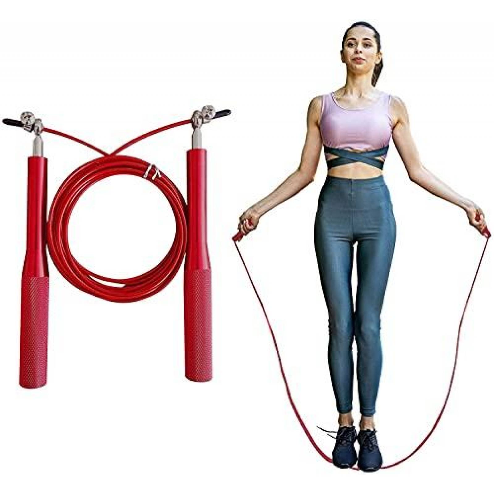 RVT Sports Cuerda Para Saltar Rápida Speed Rope Premium Con Mango De Aluminio (Azul) 