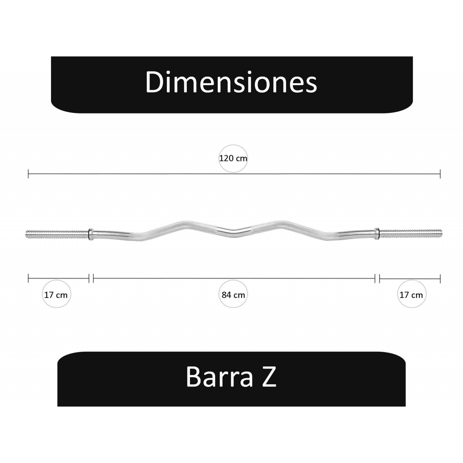 Barra Z Cromada Para Discos De Pesas Envió Gratis(CL) 