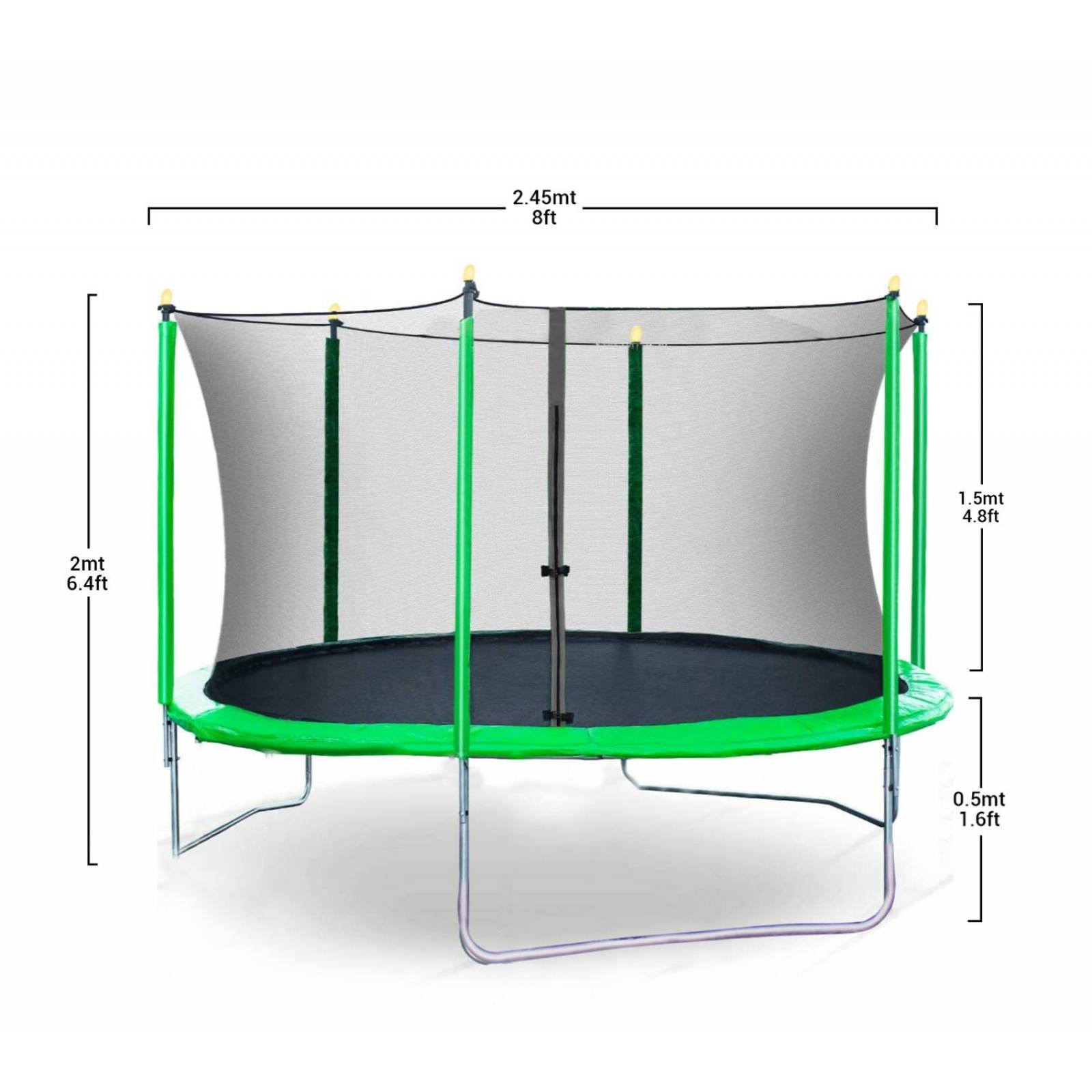Trampolín Brincolín De 8 Pies 2.43m Diametro (CL) Verde Unitalla