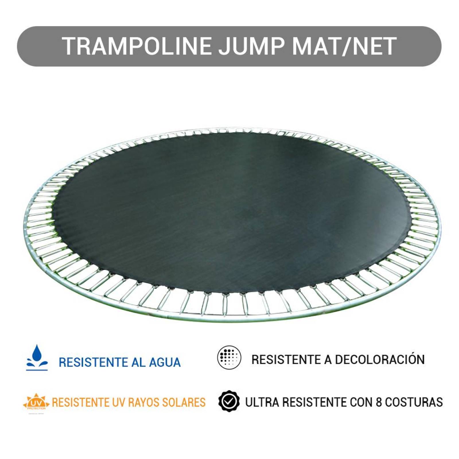 Trampolín Brincolín De 8 Pies 2.43m Diametro (CL) Verde Unitalla