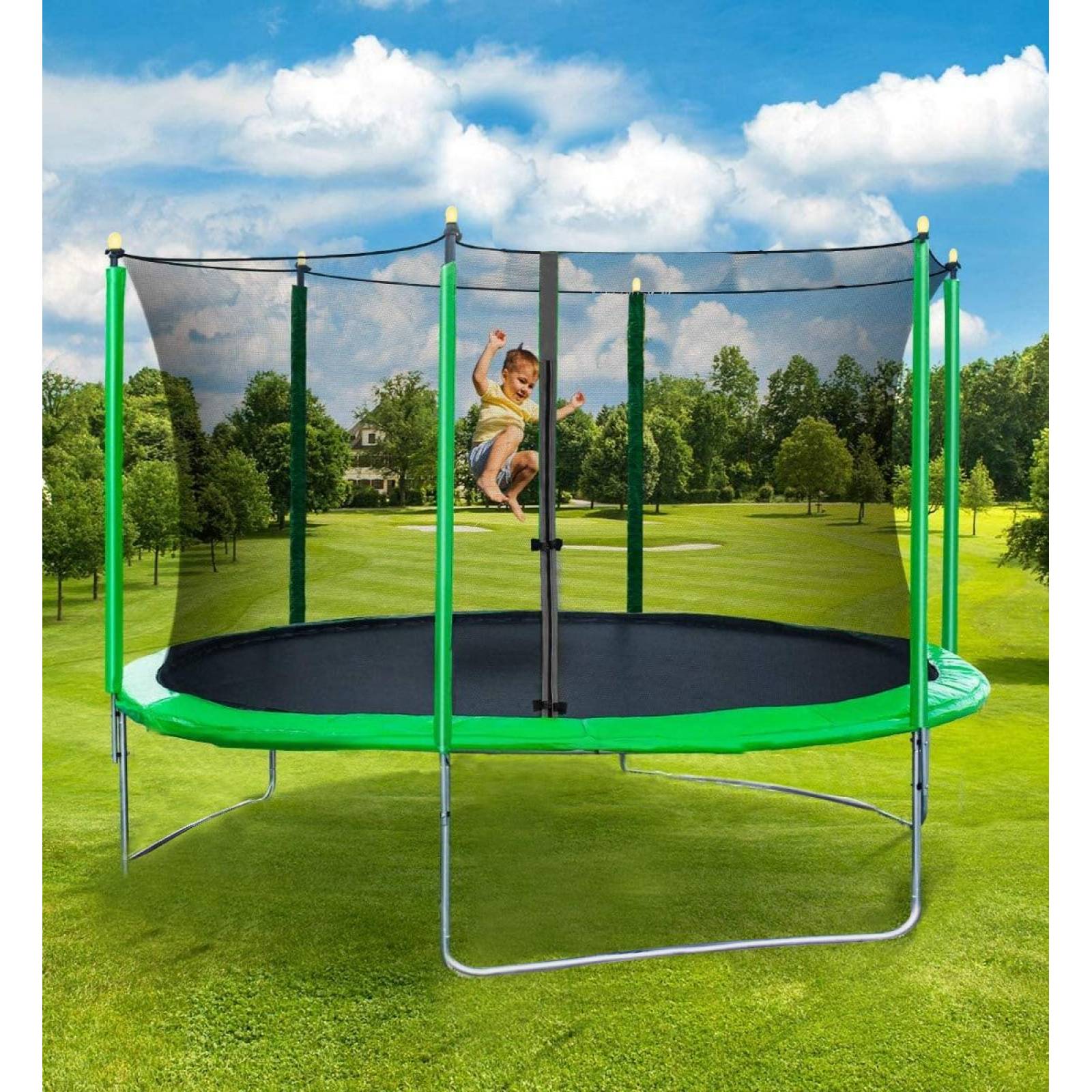 Trampolín Brincolín De 8 Pies 2.43m Diametro (CL) Verde Unitalla