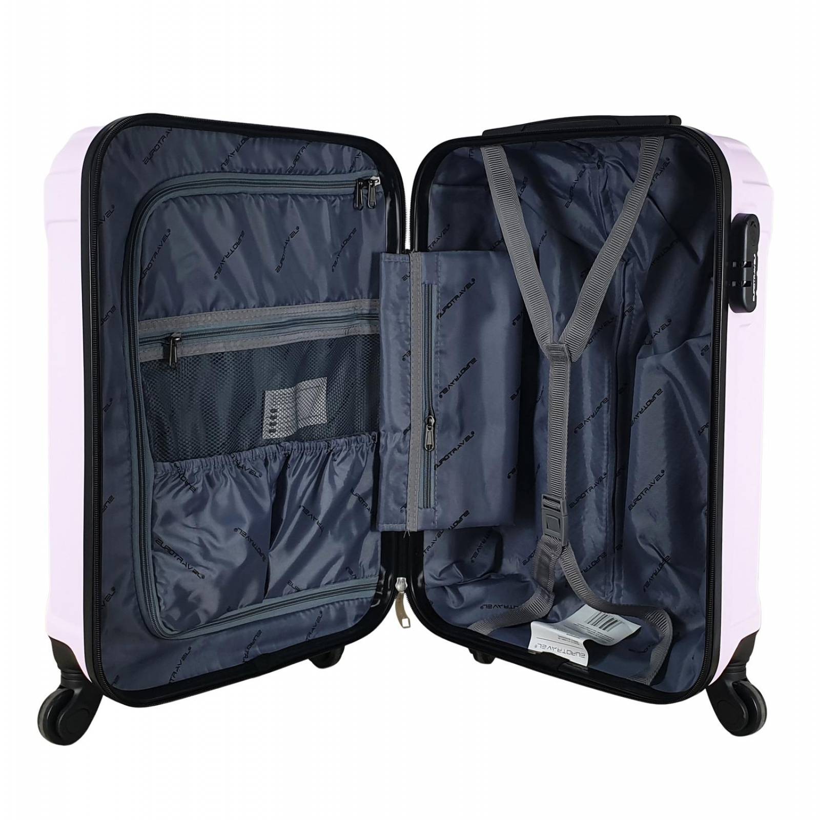 Maleta de Mano Rígida 18 Pulgadas Eurotravel, Resistente ABS Morado