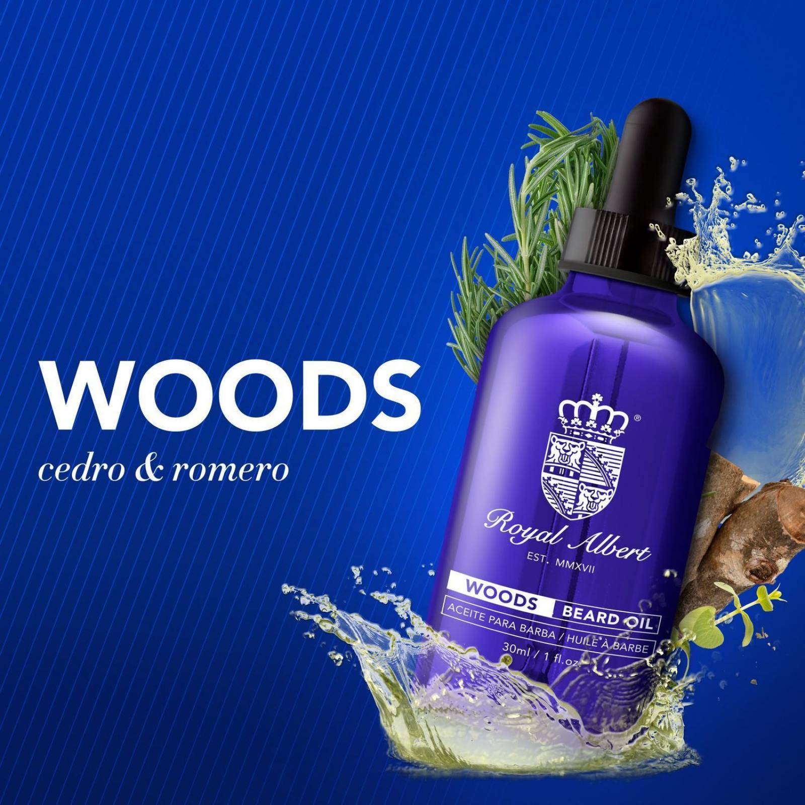 Aceite para Barba y Bigote Royal Albert, Aroma Woods 