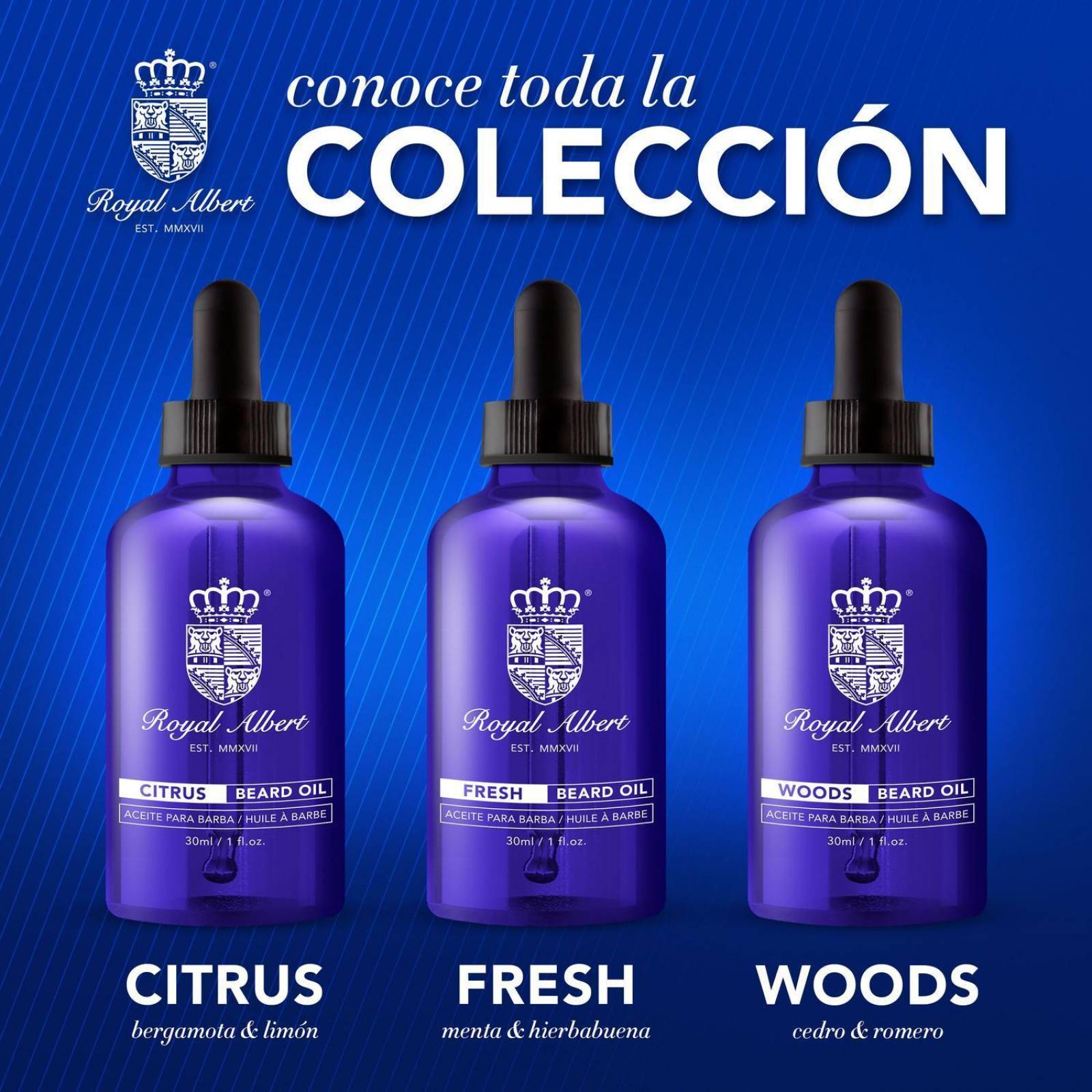 Aceite para Barba y Bigote Royal Albert, Aroma Woods 