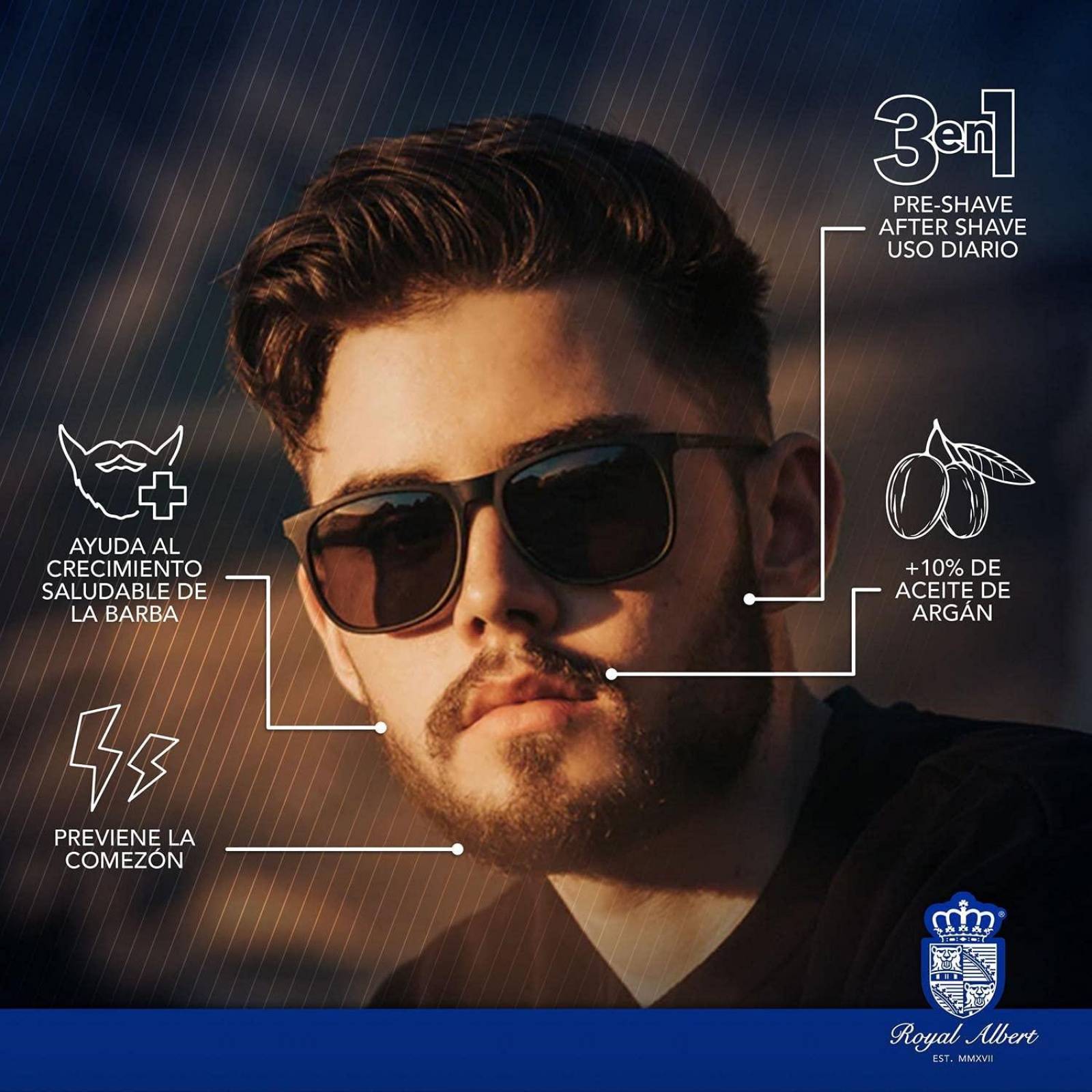 Aceite para Barba y Bigote Royal Albert, Aroma Citrus 