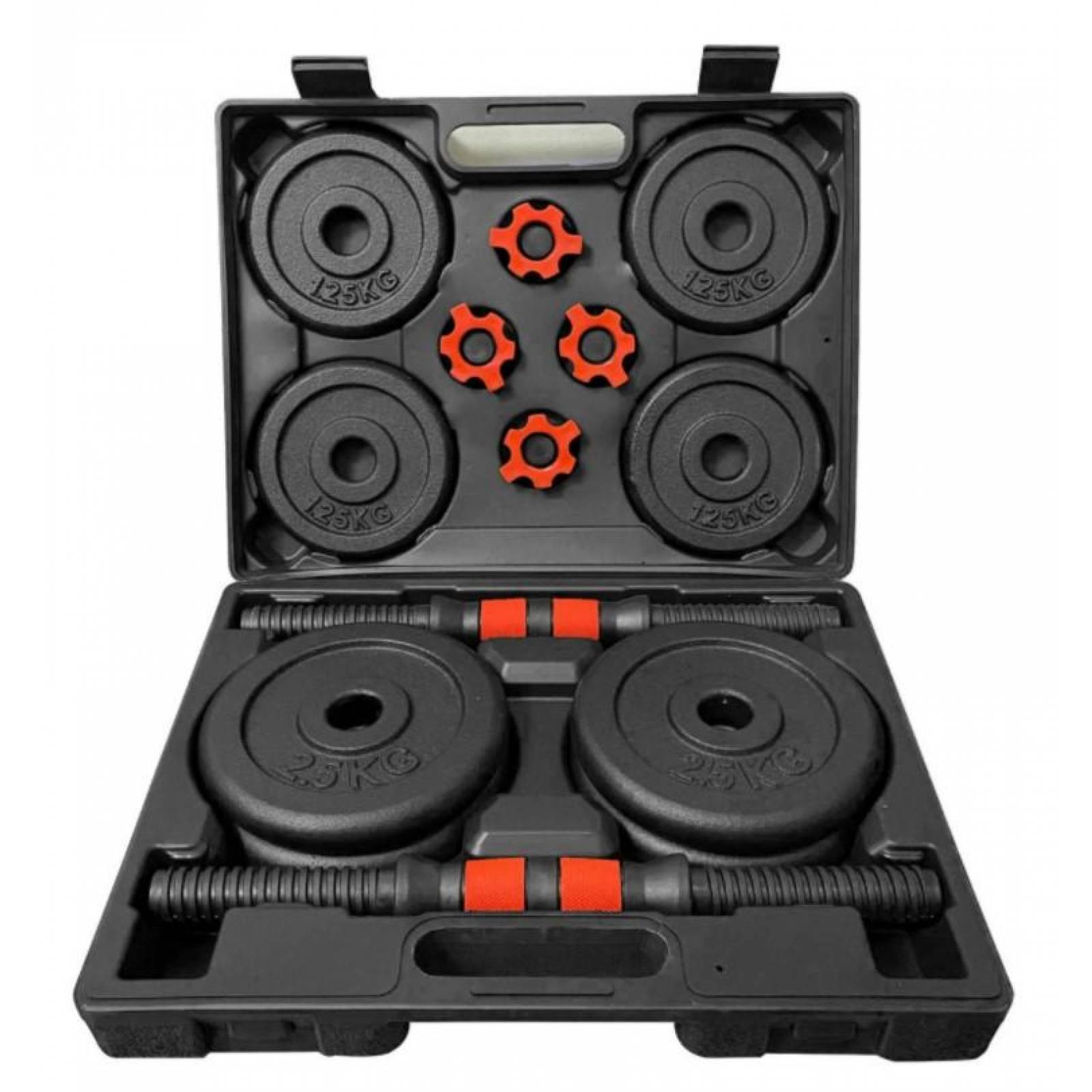 Set 2 Mancuernas 15 kg, Fuxion Sports, Metal con 8 Discos Negro unitalla