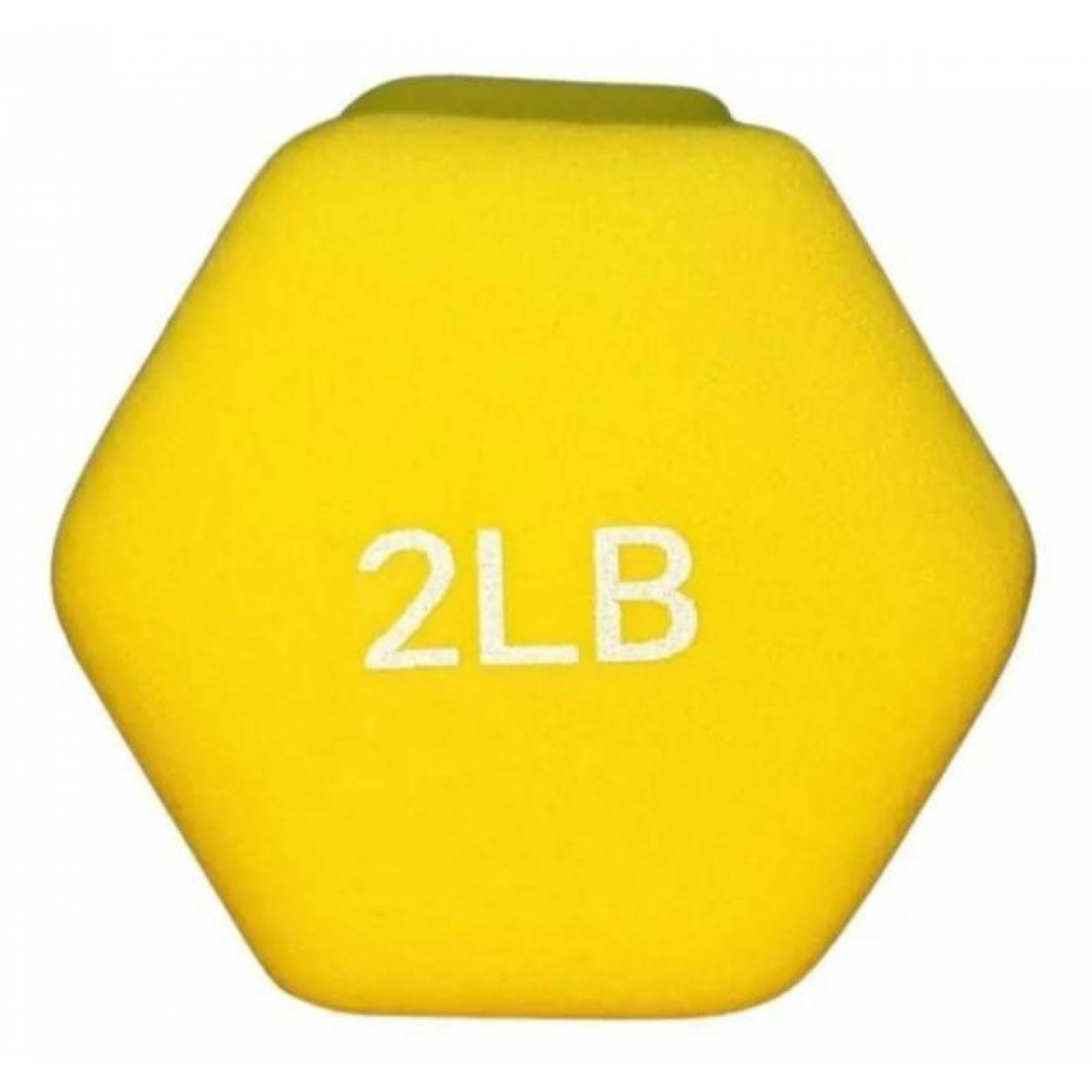 Par De Mancuernas Hexagonales Neopreno 2 Lb 0.9 Kg Amarillo set 2 2lb